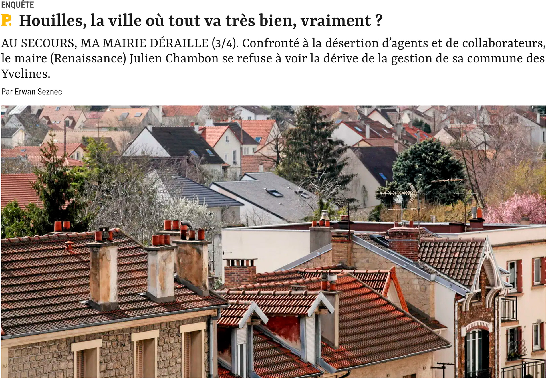 Article Le Point : Houilles, la ville où tout va très bien, vraiment ?