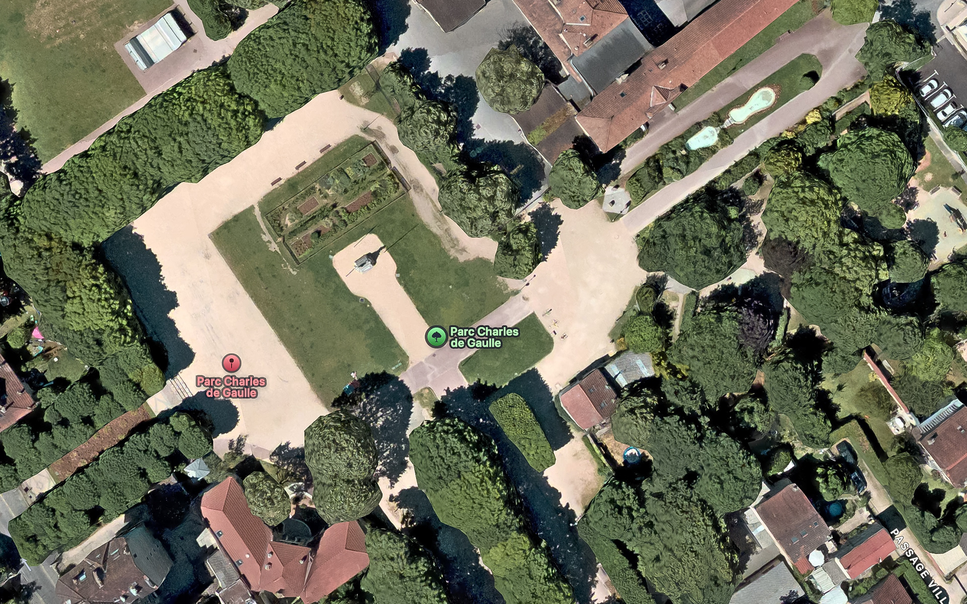 Vue aérienne du Parc Charles de Gaulle (Houilles)
