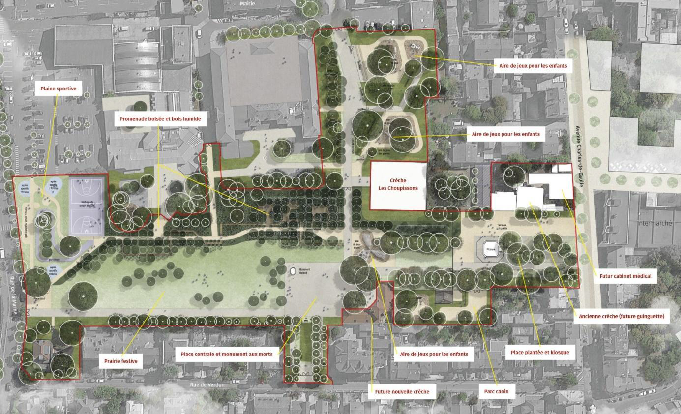 Plan du parc Charles de Gaulle - Houilles