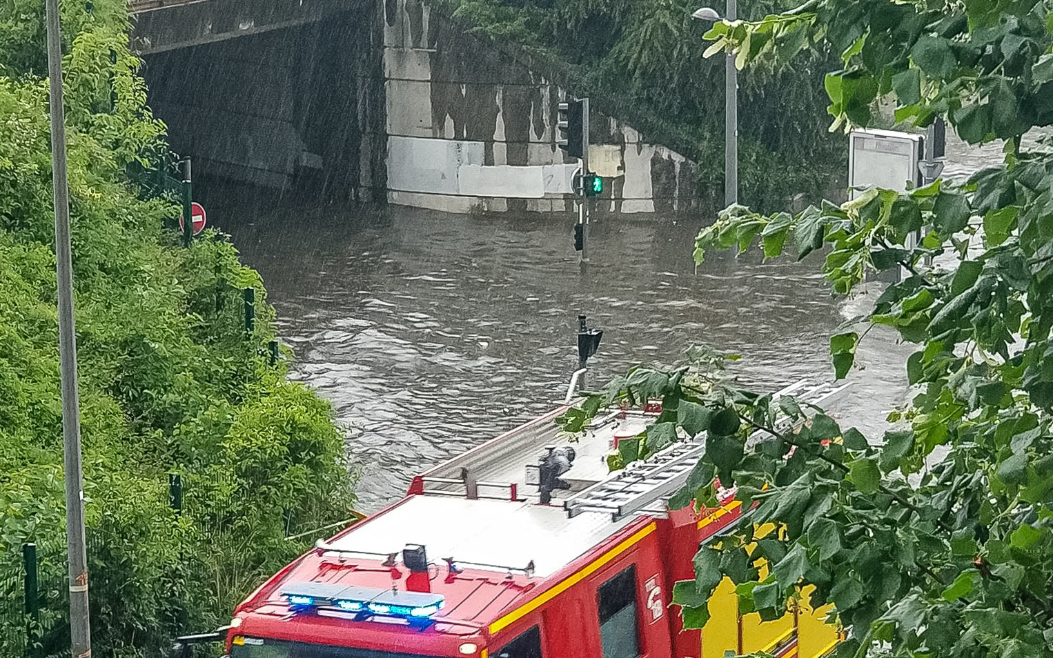 Photographie d'inondations à Houilles (gare)
