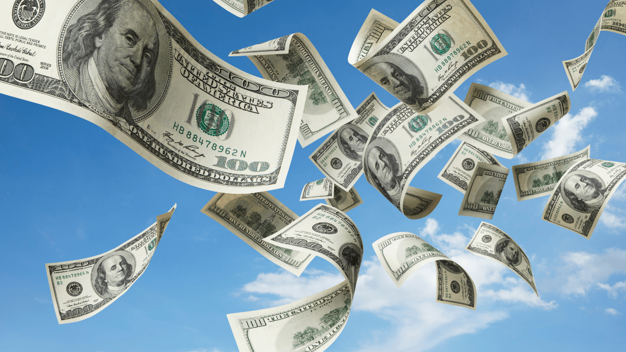 Image de billets de banque qui s'envolent