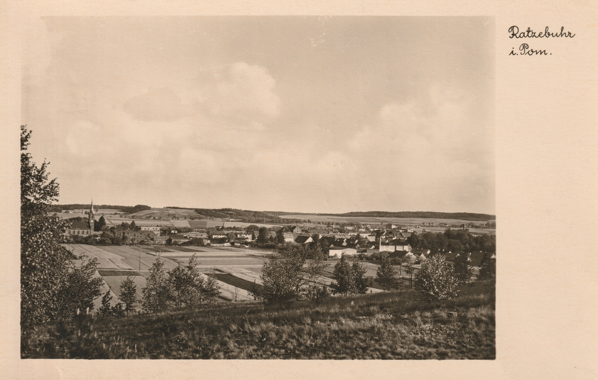 This is a postcard of Ratzebuhr, today Okonek. Wanda was born here.