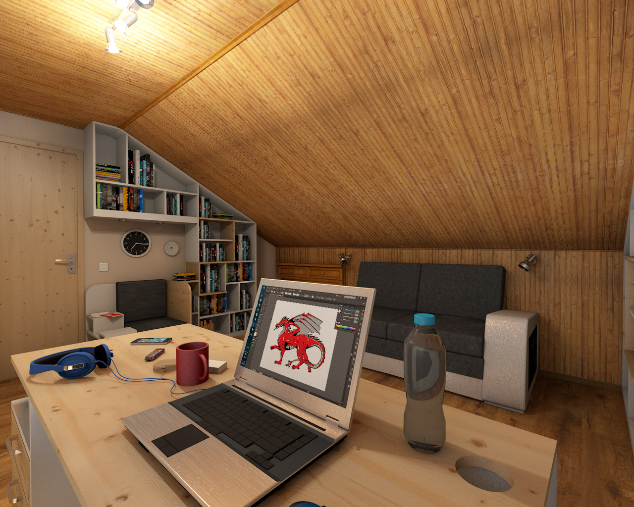 Cabinet-Guestroom/Библиотека с гостна