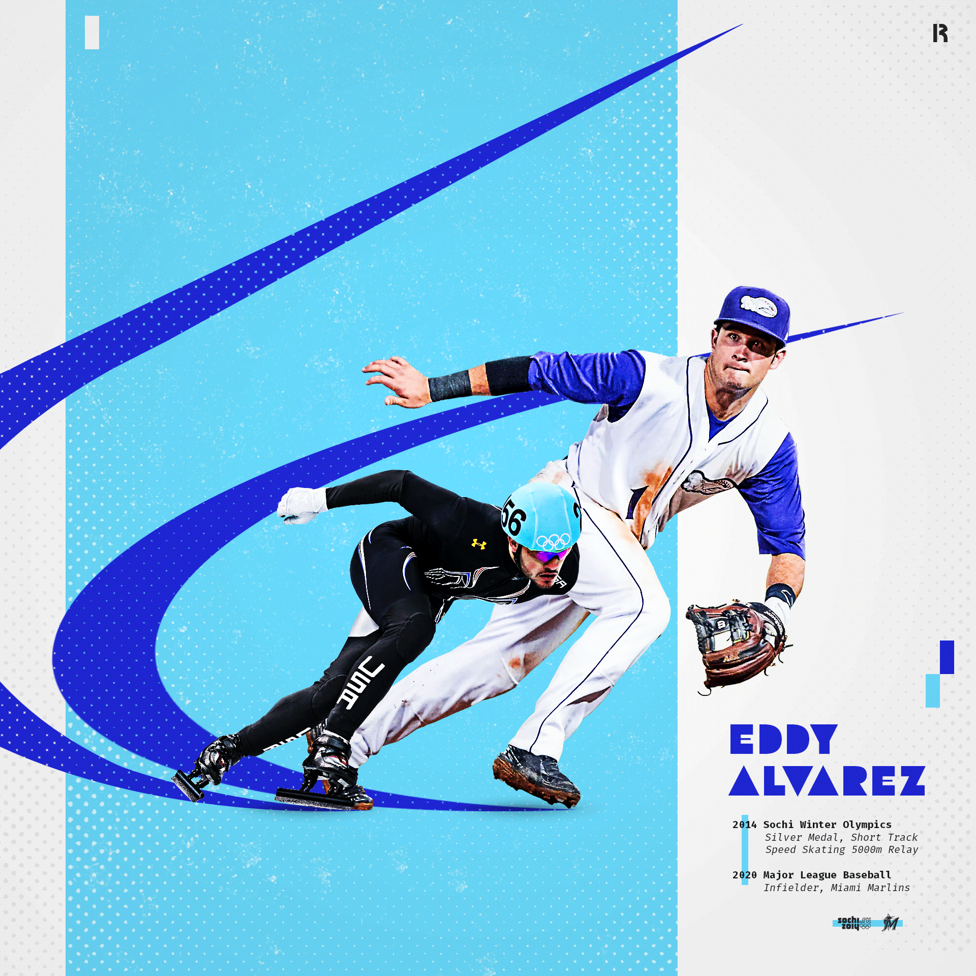 Olympic speed skater Eddy Alvarez makes his major league debut with the Miami Marlins.