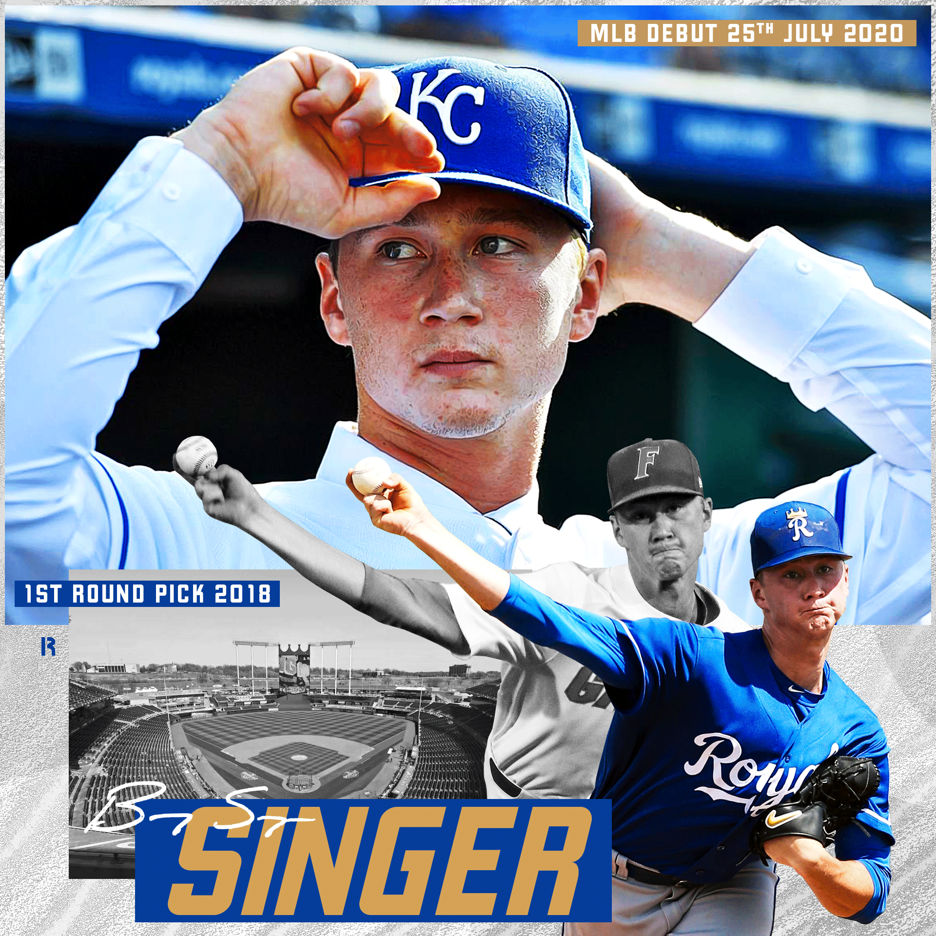 Brady Singer of the Kansas City Royals makes his major league debut.