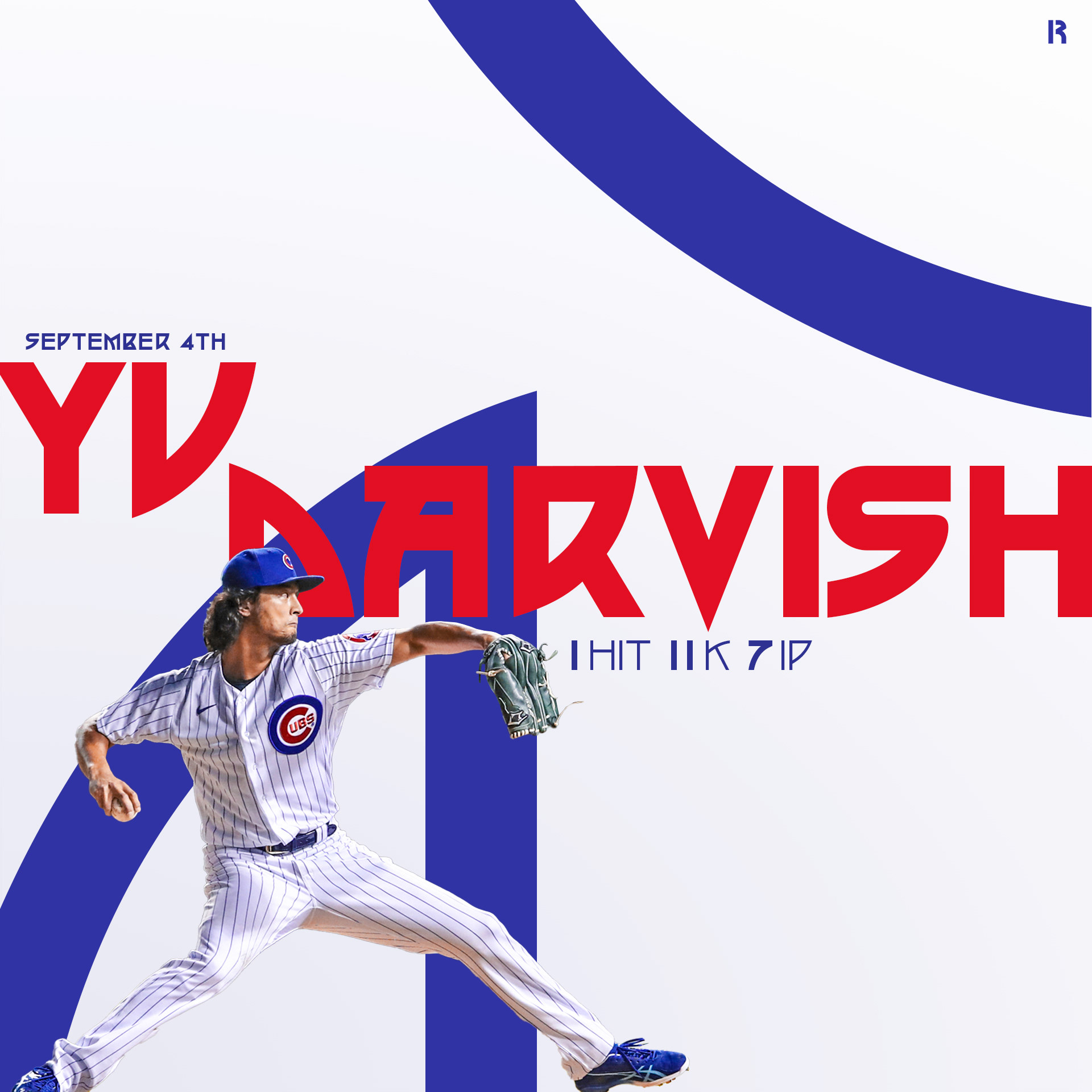 Yu Darvish strikes out 11 over 7 one-hit innings.