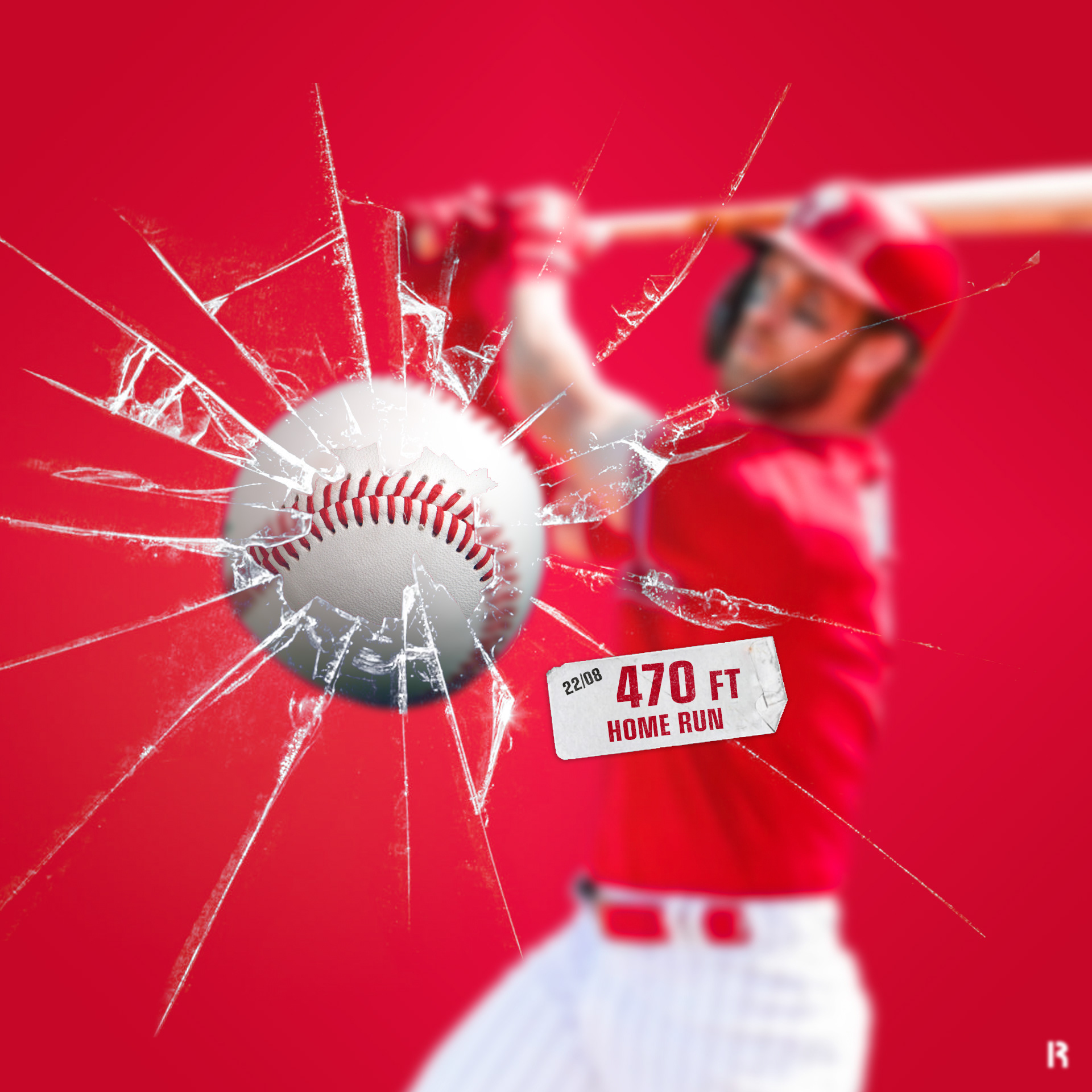 Bryce Harper hits a 470ft home run