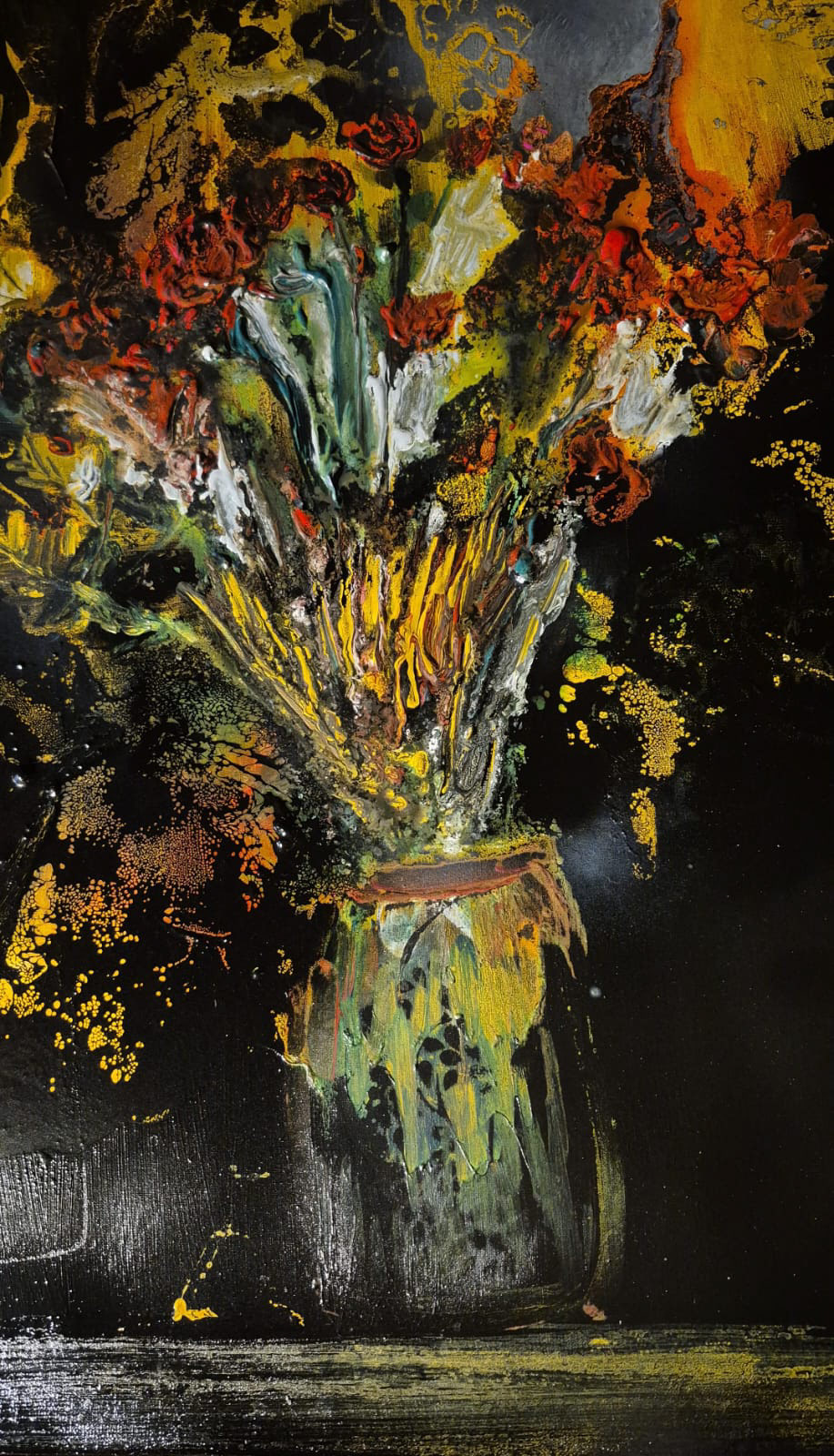 Pasión Eterna: Flores Rojas. 90x 70 cms 2025