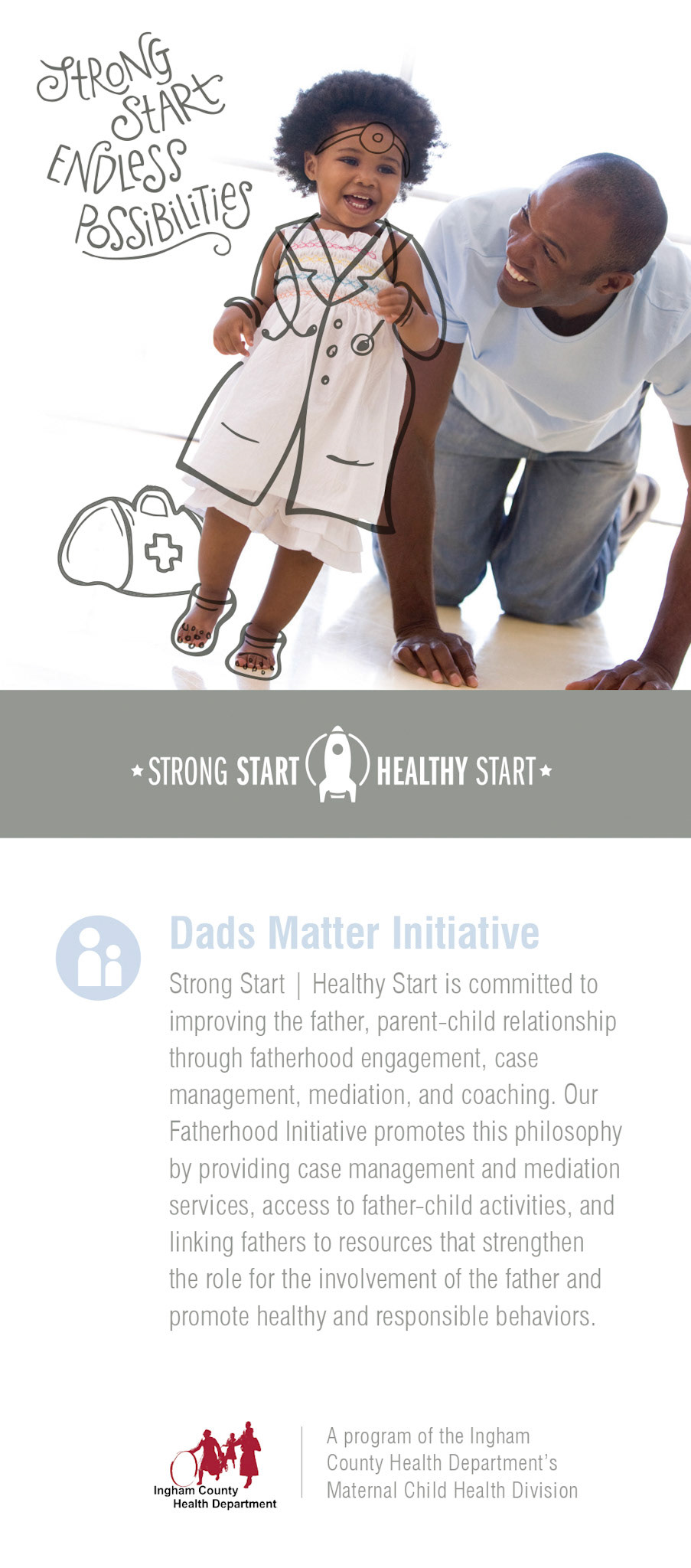 Rack card for “Dad‘s Matter” Initiative