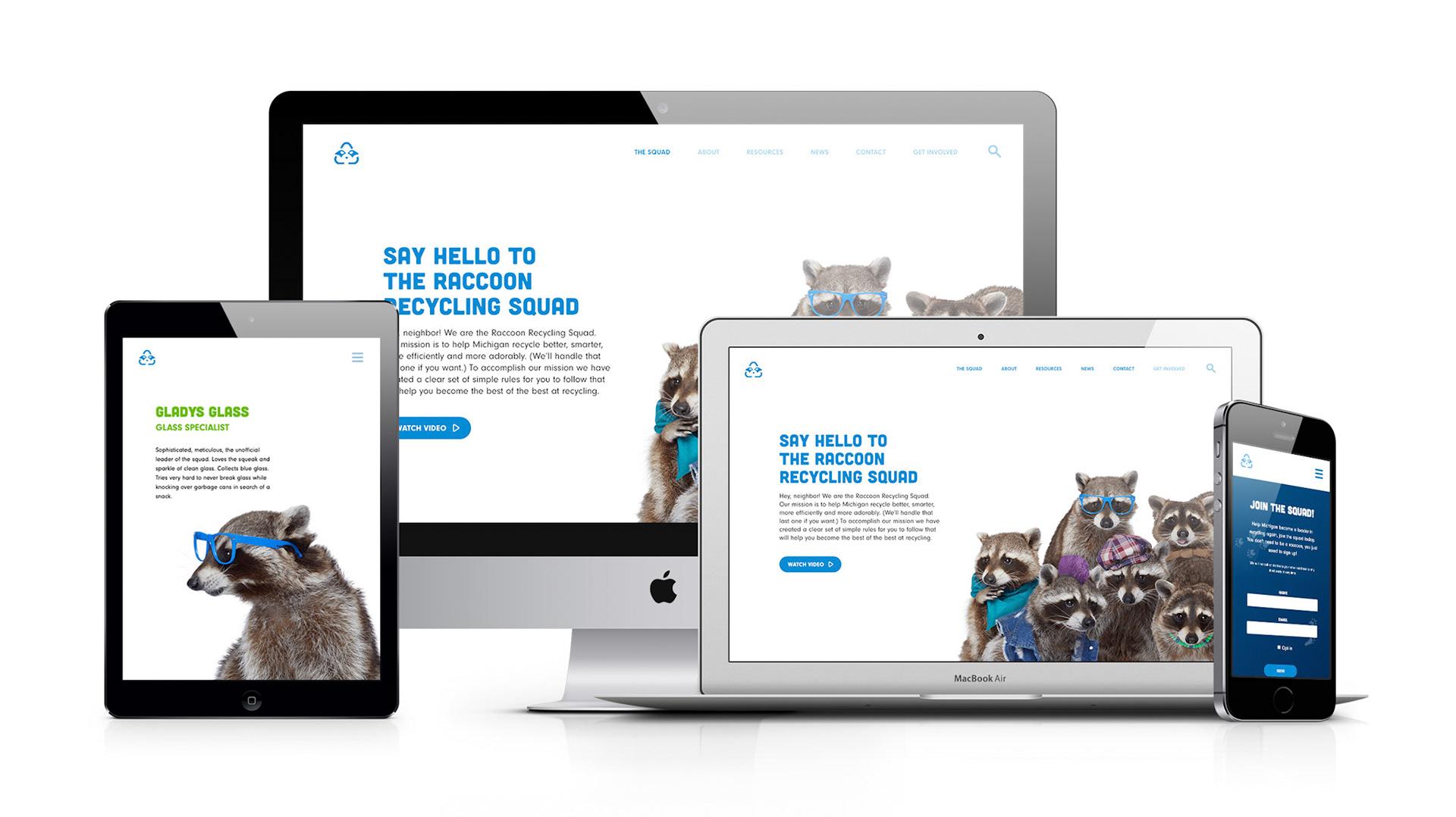 Responsive website: recyclingraccoons.org
