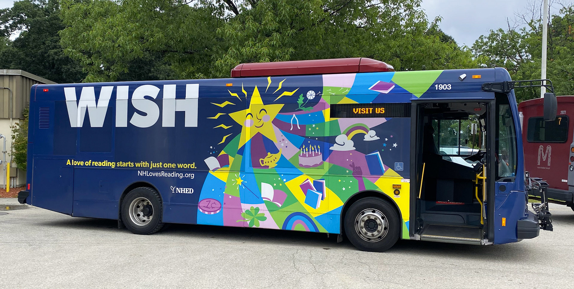 One of many bus wraps implemented statewide