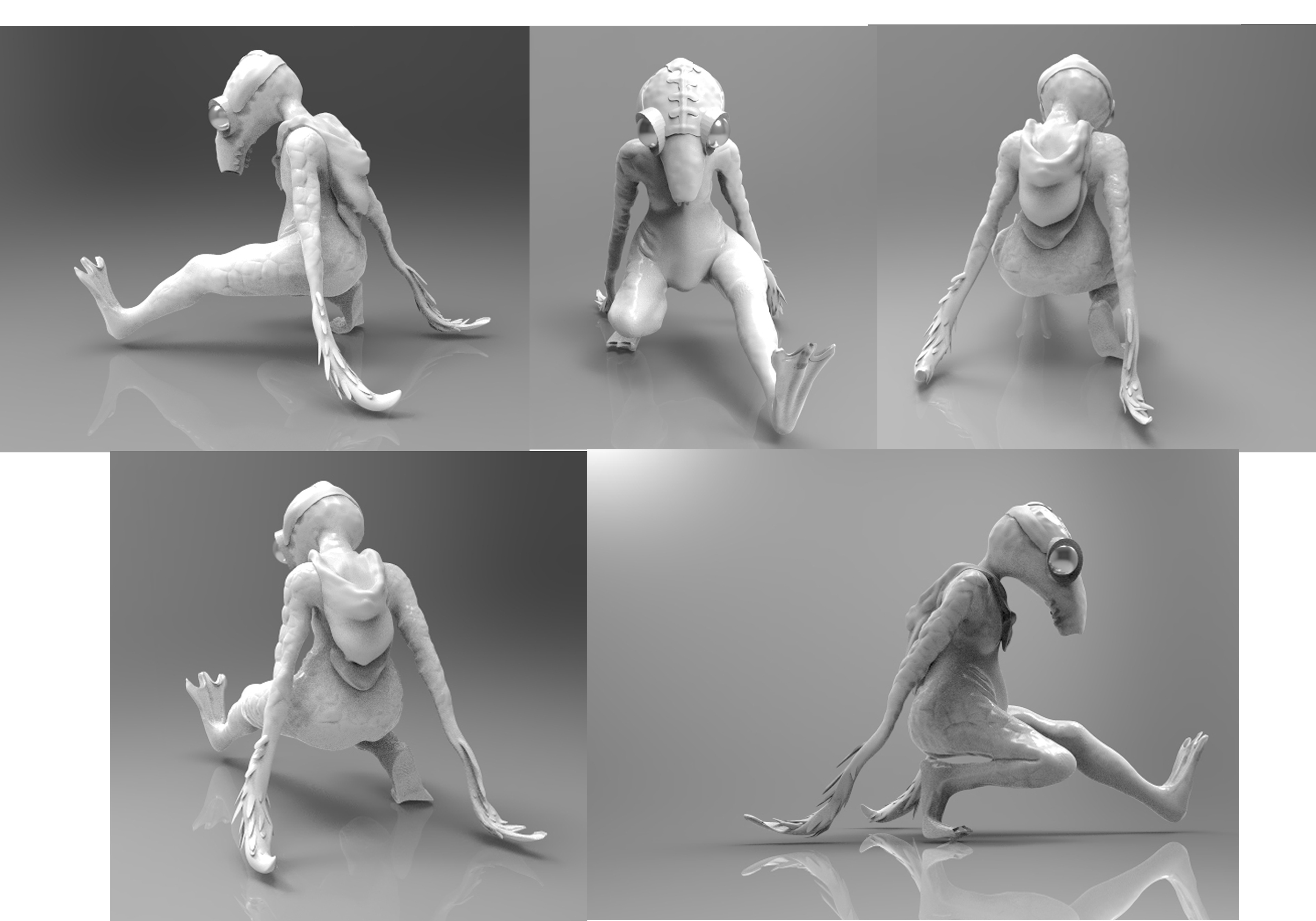 Pfiffletrigg as told from the novel "Out of the Silent Planet". Modeled in Zbrush, rendered in Keyshot.