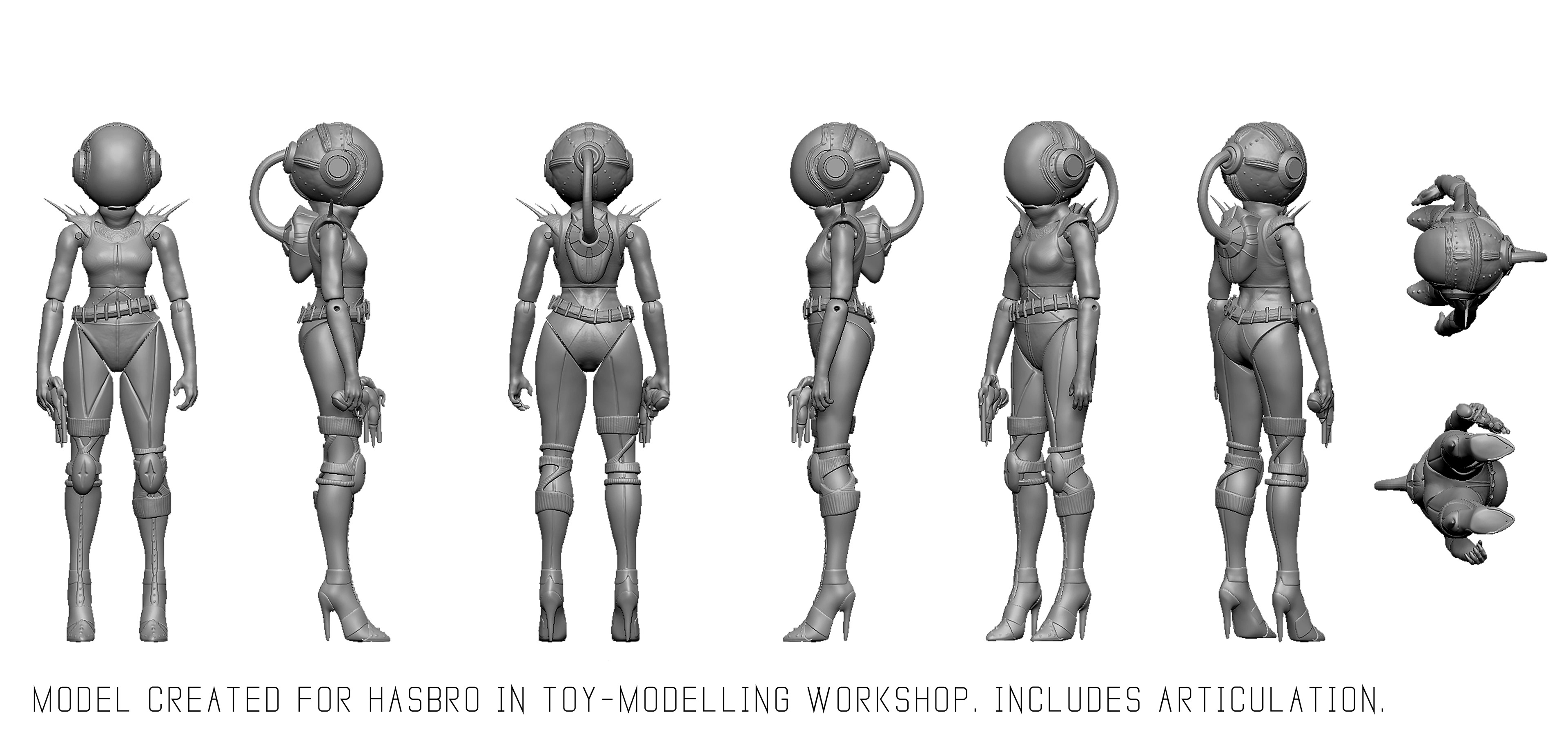 Toy built with Full Articulation in ZBrush for Hasbro Workshop.