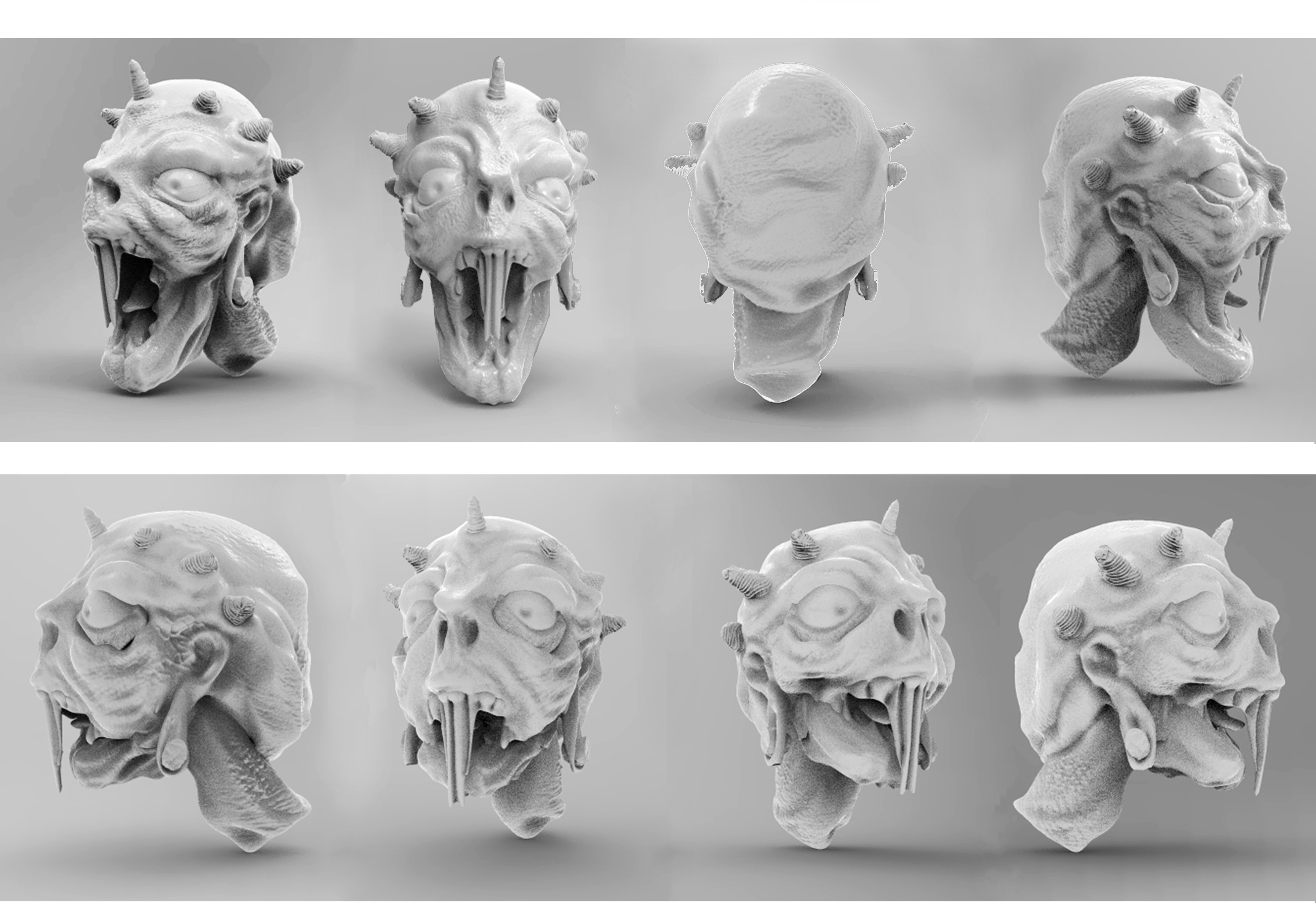 Zombie Head, created in Zbrush.