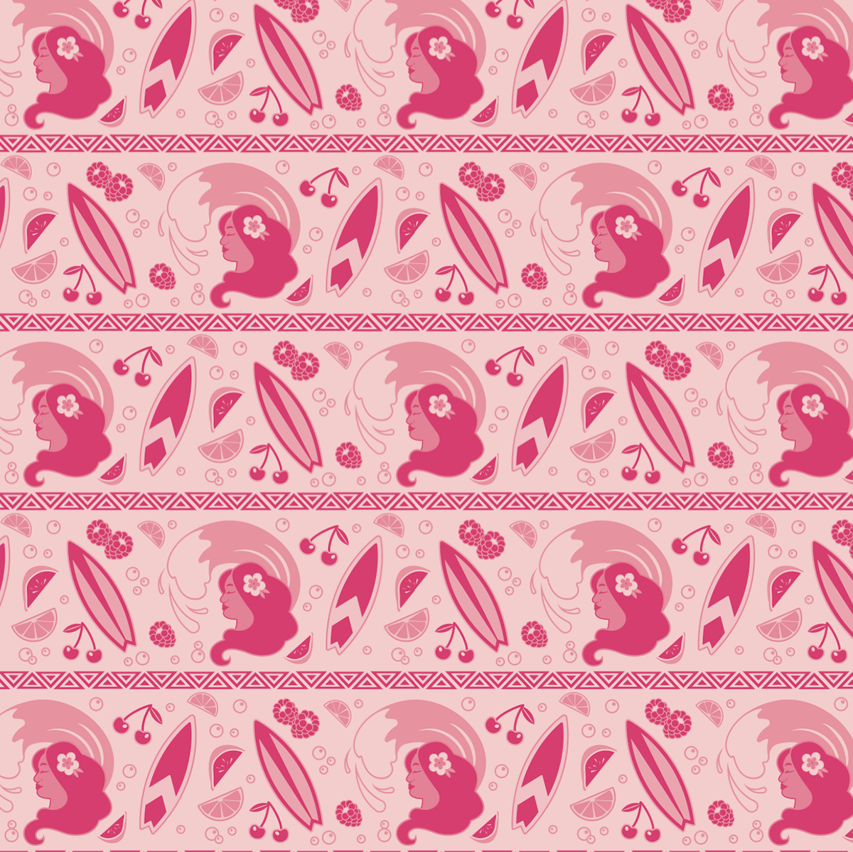 Surfer Chick - Pantone 205 - Lemon tonic, guava, sweet cherries, and blackberries