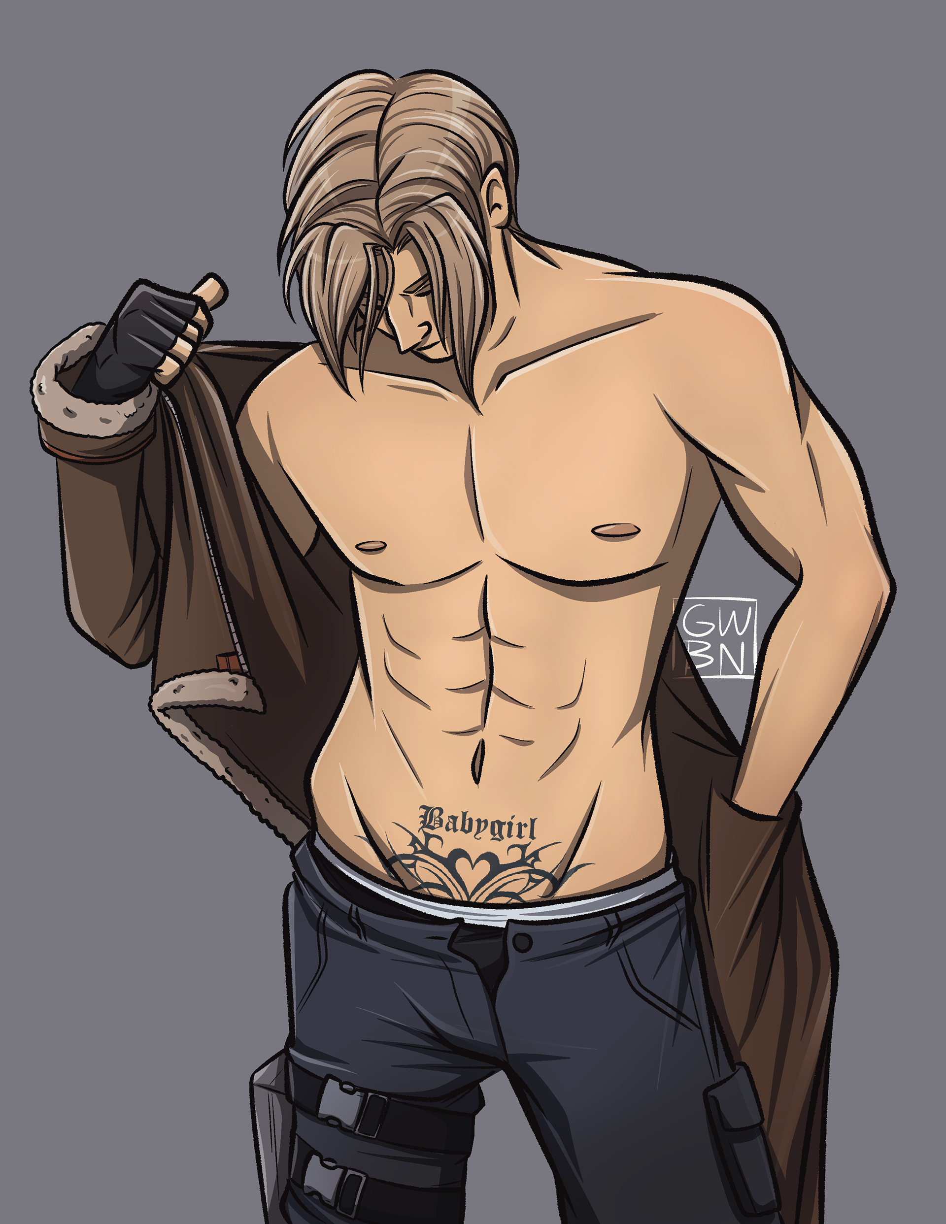 Fanart of Leon S. Kennedy from the game "Resident Evil 2" - 08/24