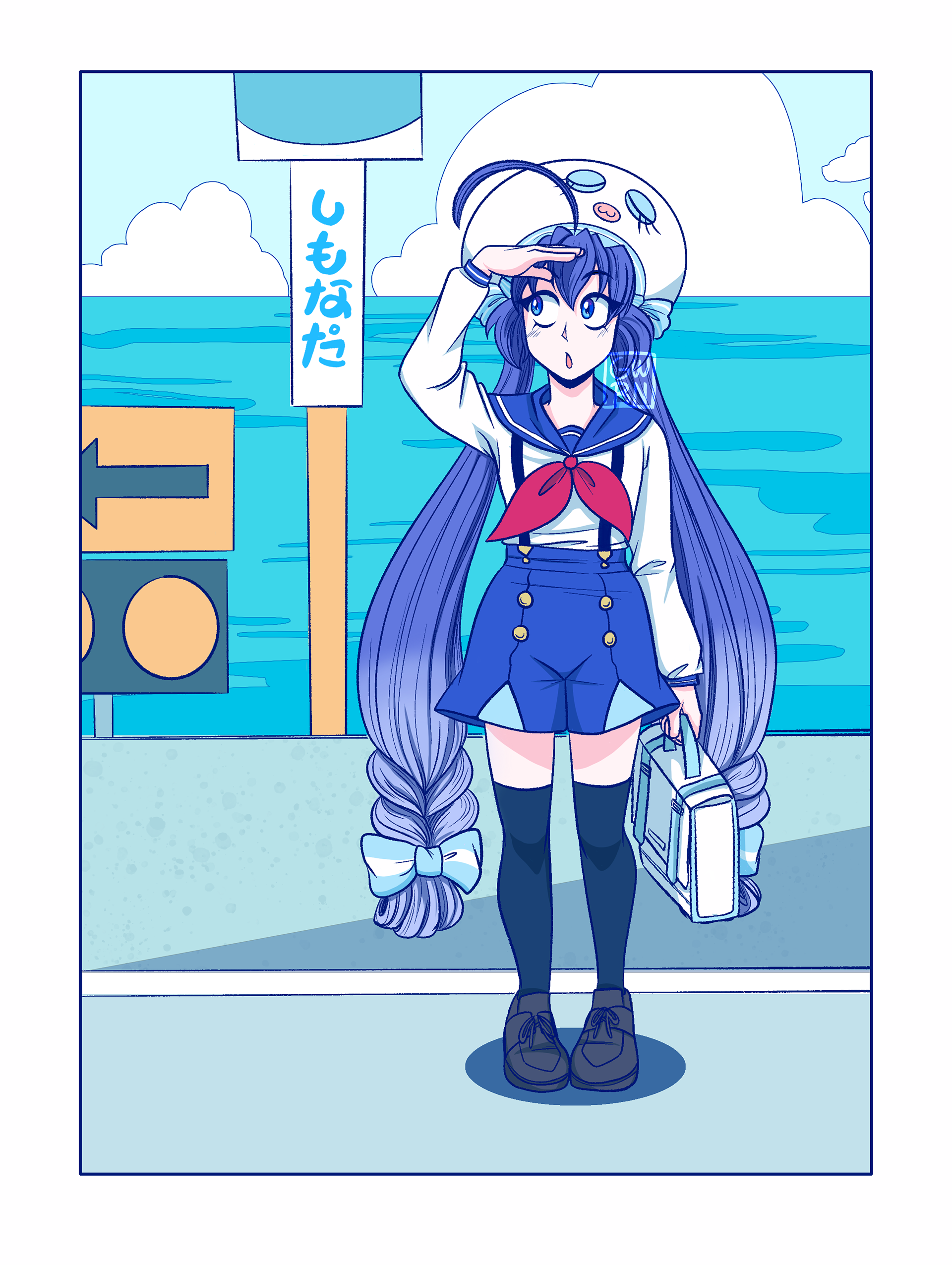 "Otomachi Una at the Beach" Vocaloid Fanart - 01/23