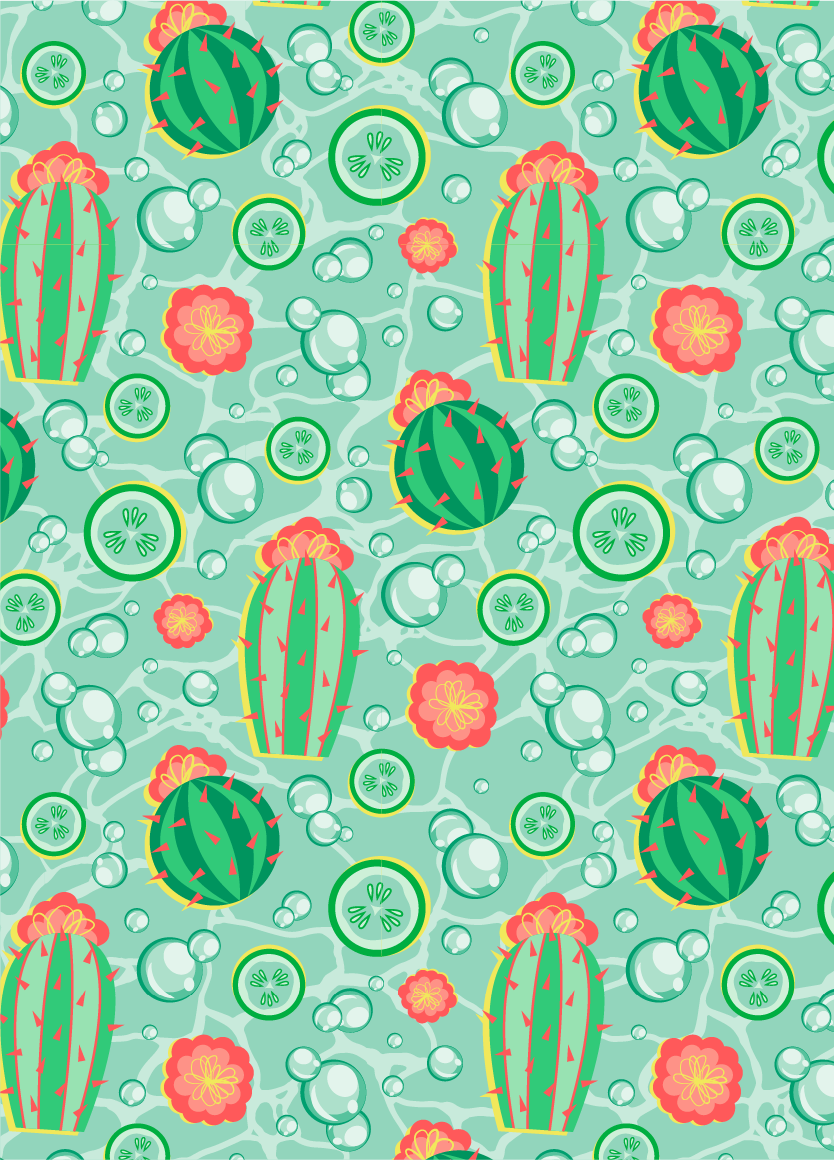 Cucumber & Cactus Water - Main Pantone 340 - Scent notes: Cucumber, cactus water, and sea salt.