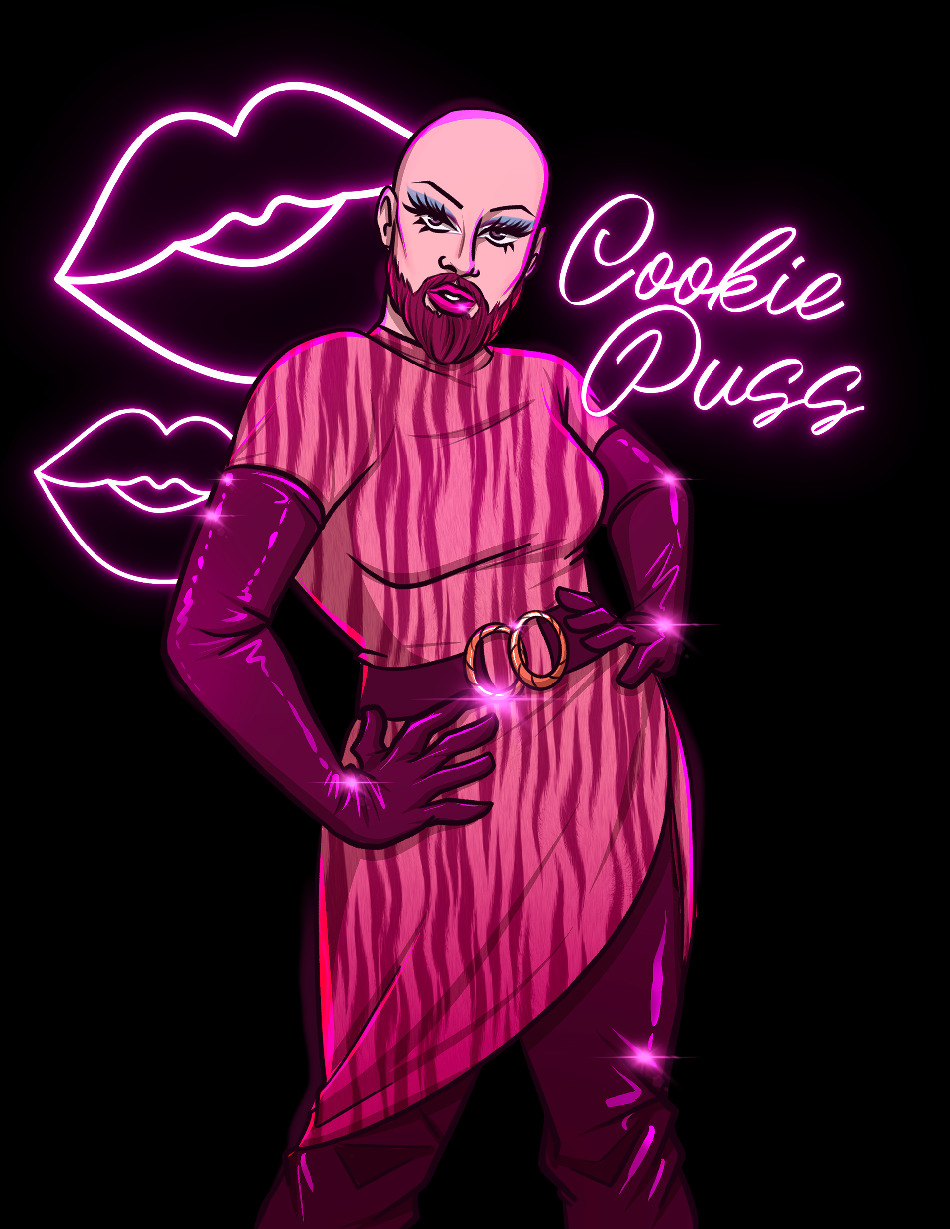 T-shirt design for the local Boise Drag Queen, Cookie Pusss - 02/24
