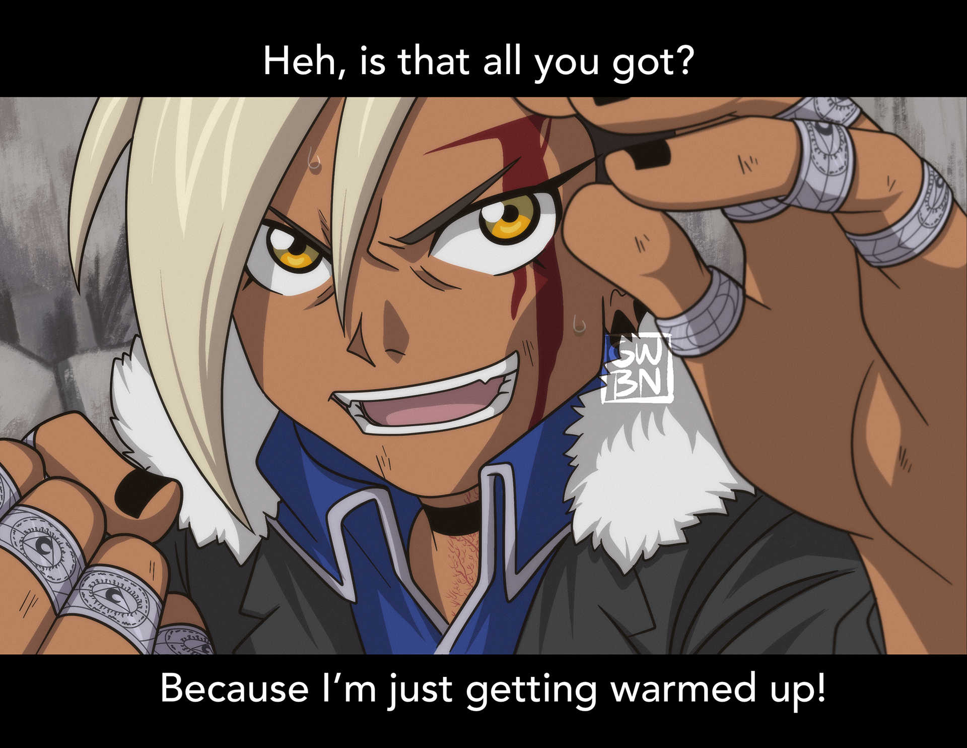 Faux screenshot of my character, Tawny, in the style of the anime "Fullmetal Alchemist: Brotherhood" - 12/23