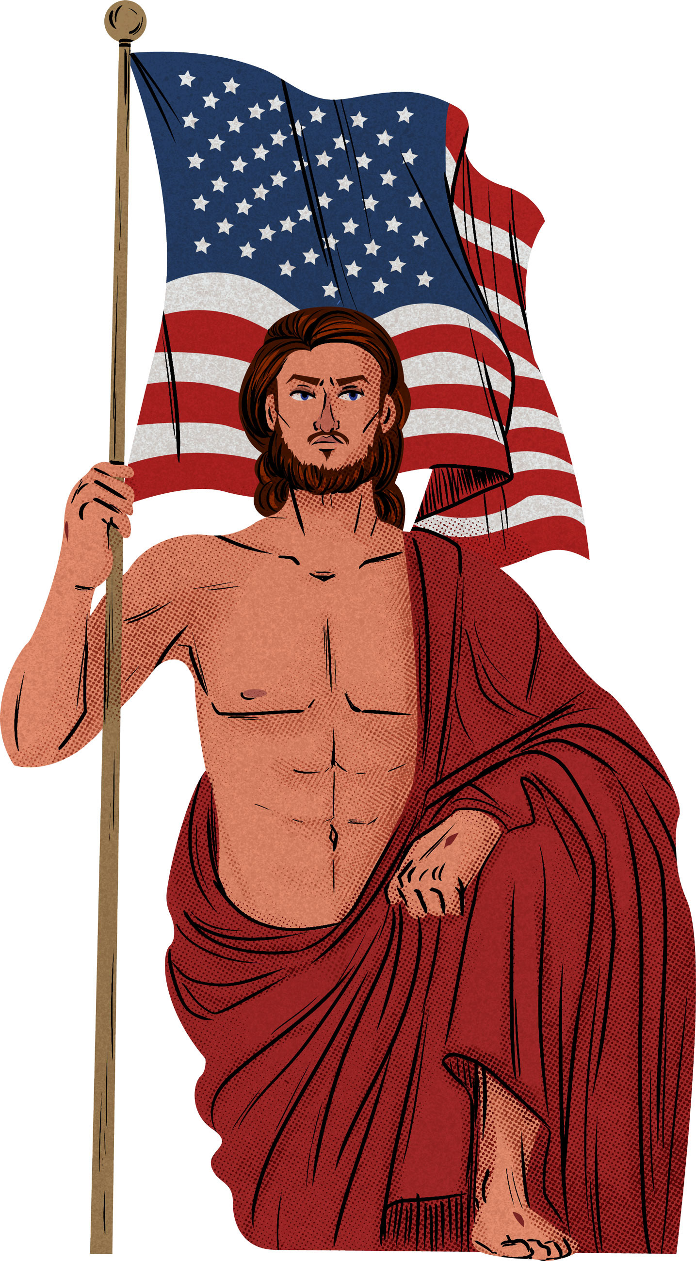 "Jesus with American Flag"