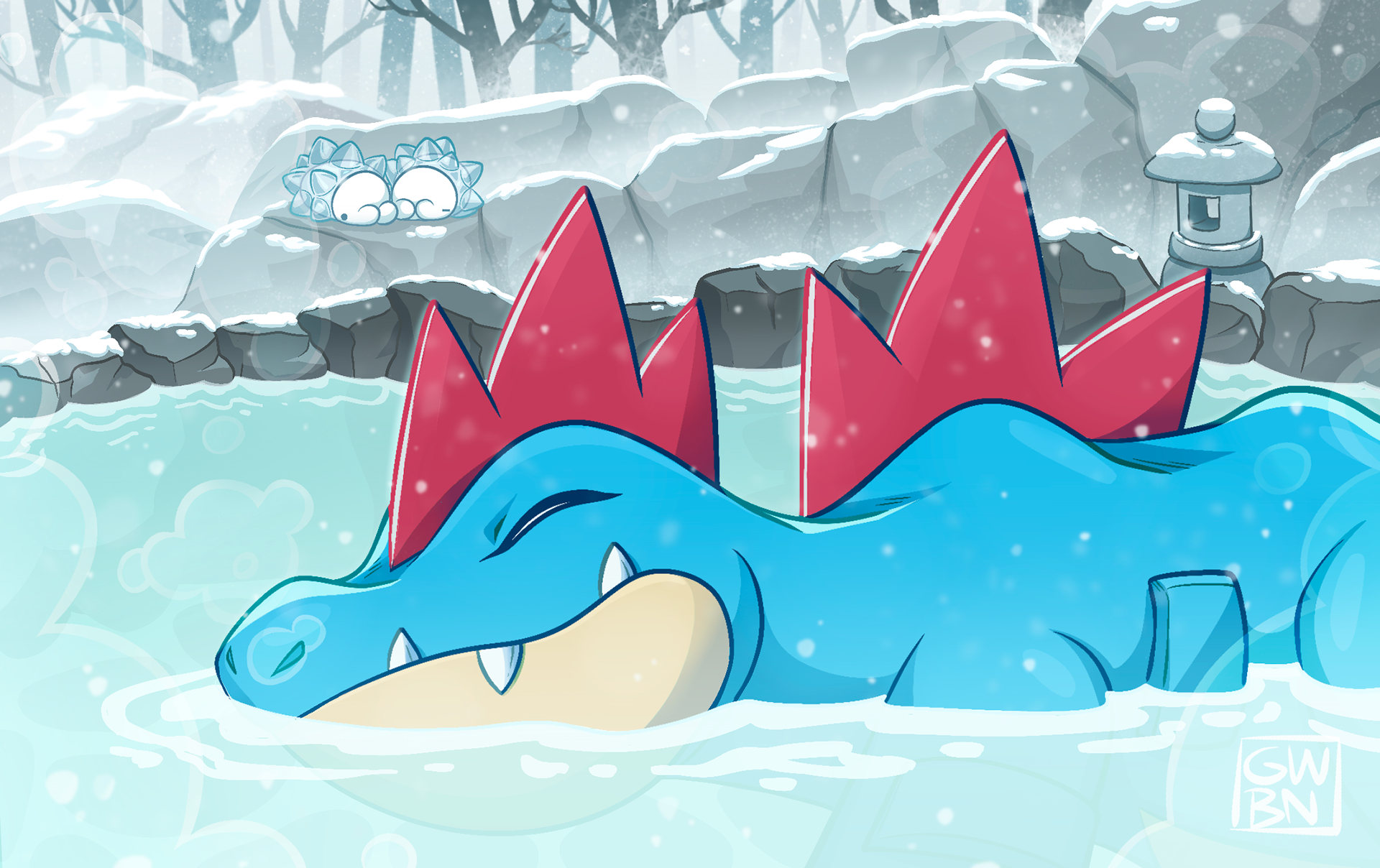My entry in the 2024 Pokemon TCG Illustration contest of the Pokemon Feraligatr. - 06/24