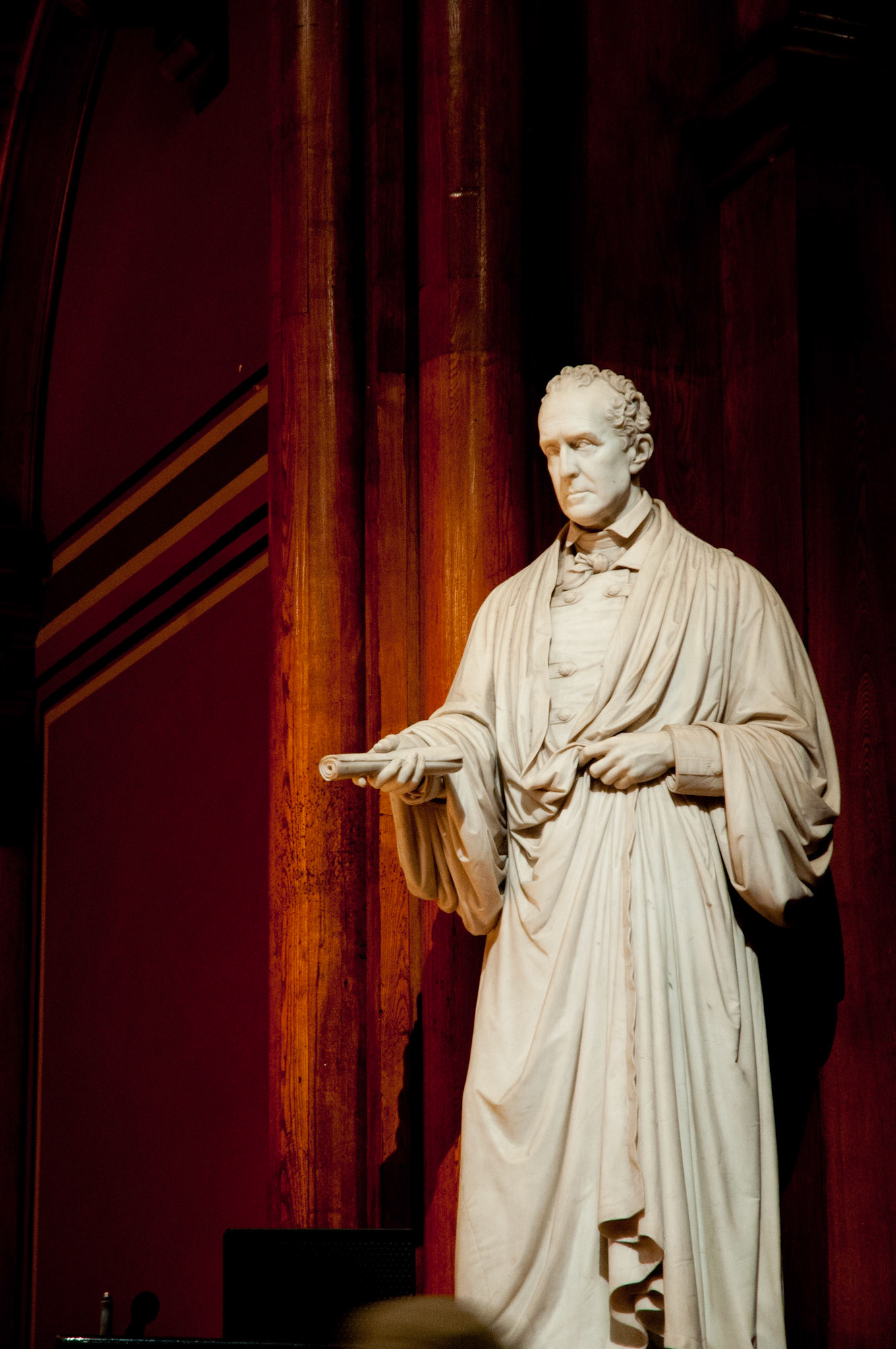 Statue inside Sanders Hall, a large lecture auditorium connected to Annenberg (freshman dining hall). Photo taken by Dean Shu.