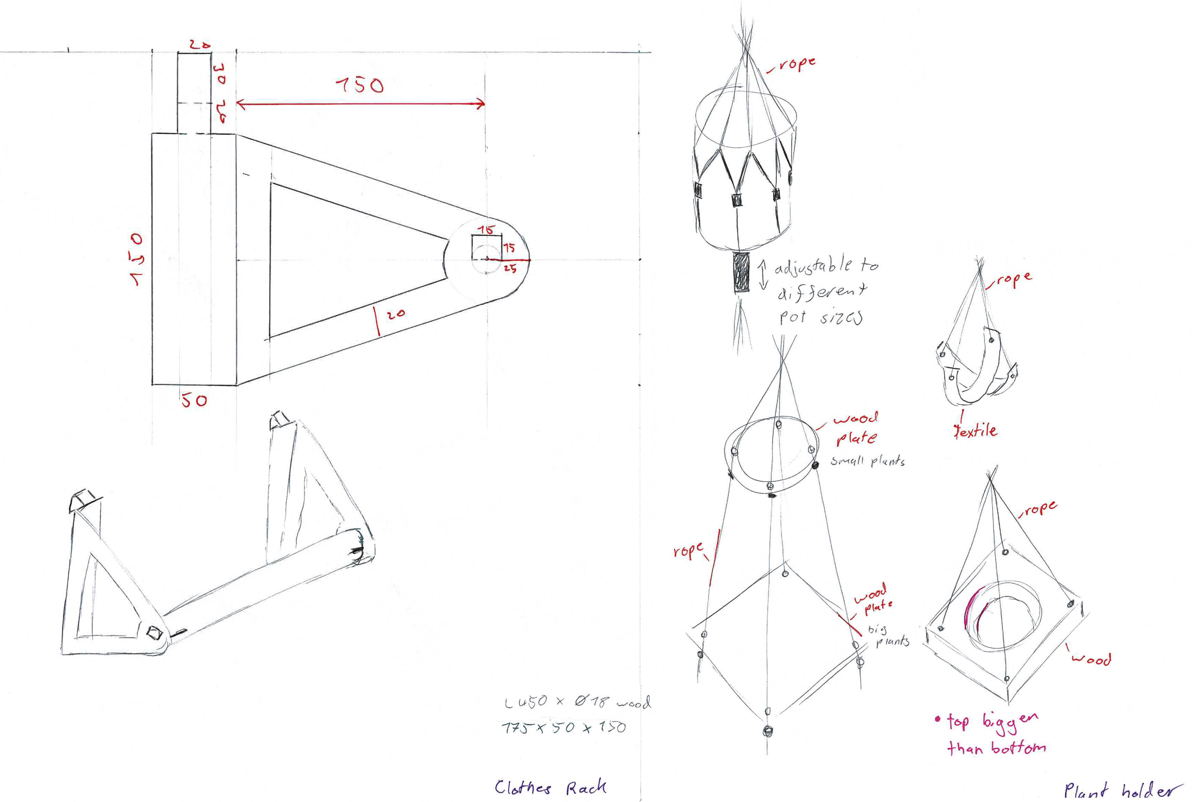Sizing adjustment clothe rack and ideation plant holder