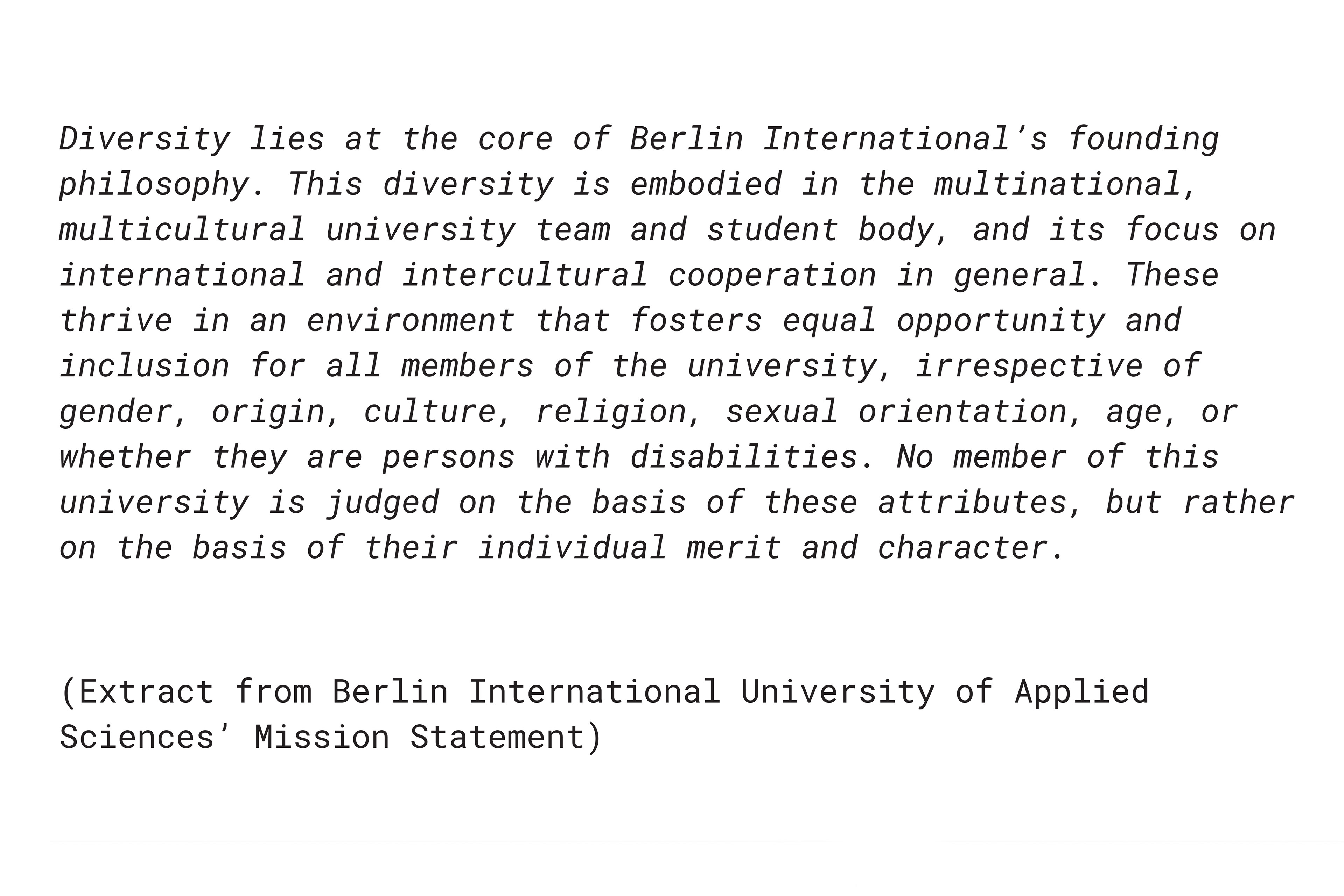 Mission Statement of the University