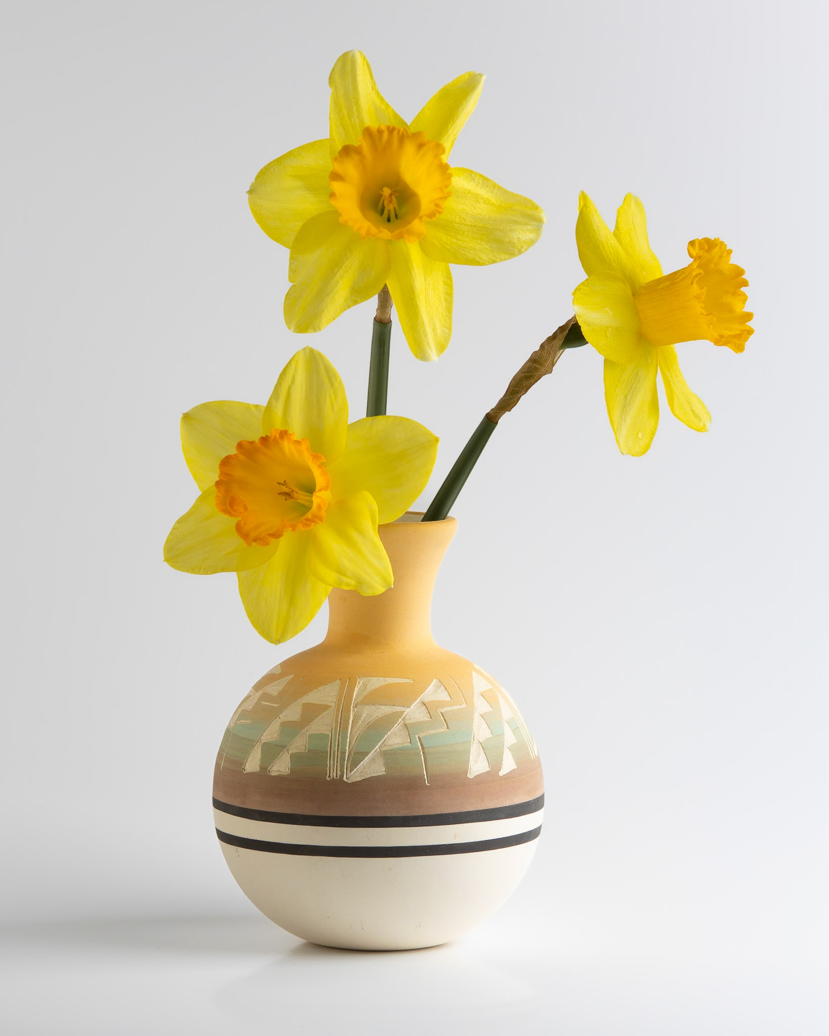 Daffodils in Navajo Vase