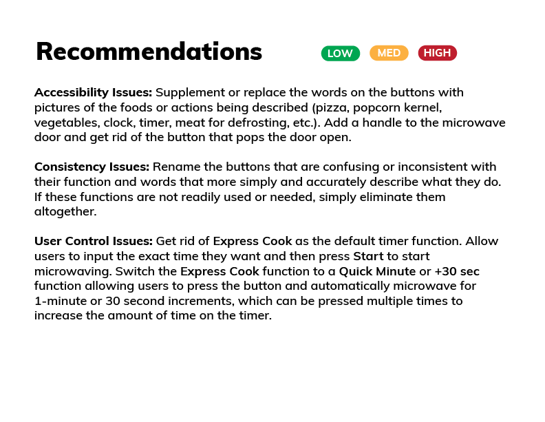 Recommendations for Redesign