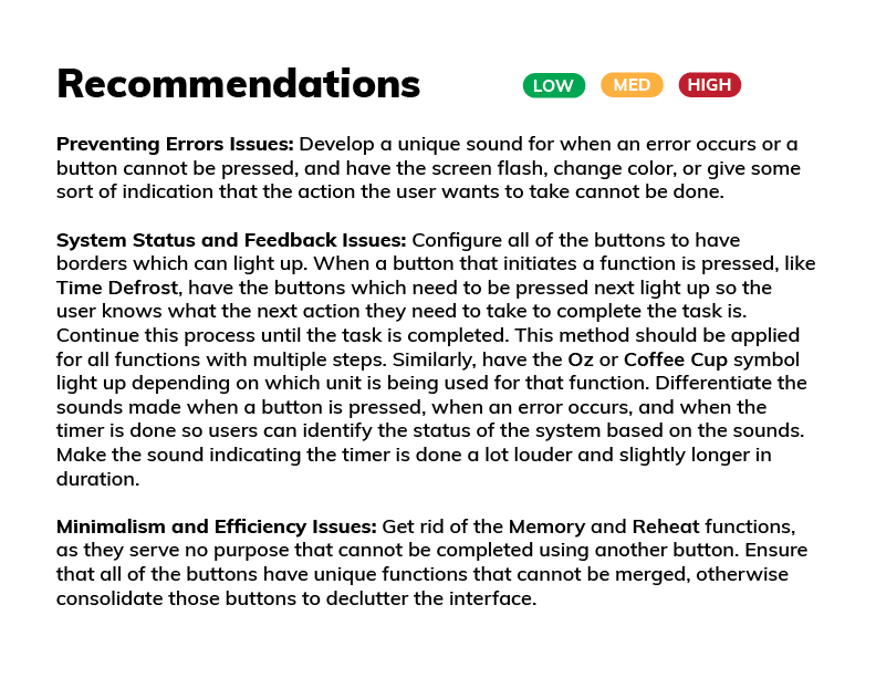 Recommendations for Redesign