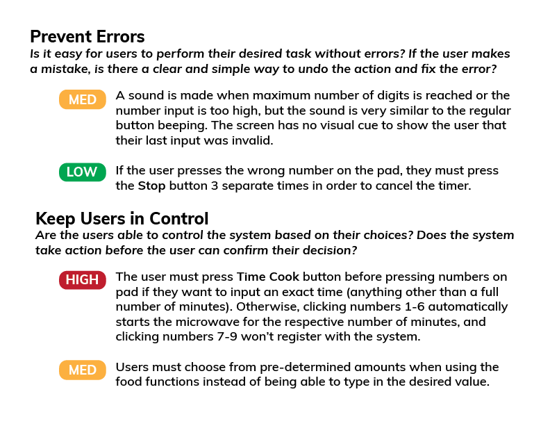 Prevent Errors and User Control Heuristics