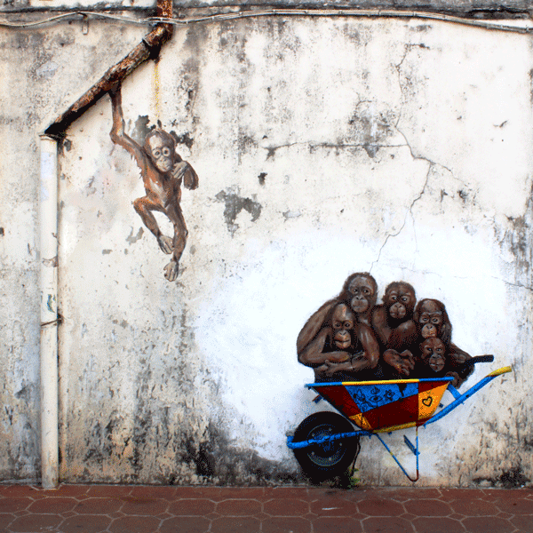 009 - Orangutans by Ernest Zacharevic / Kuching, Malaysia
