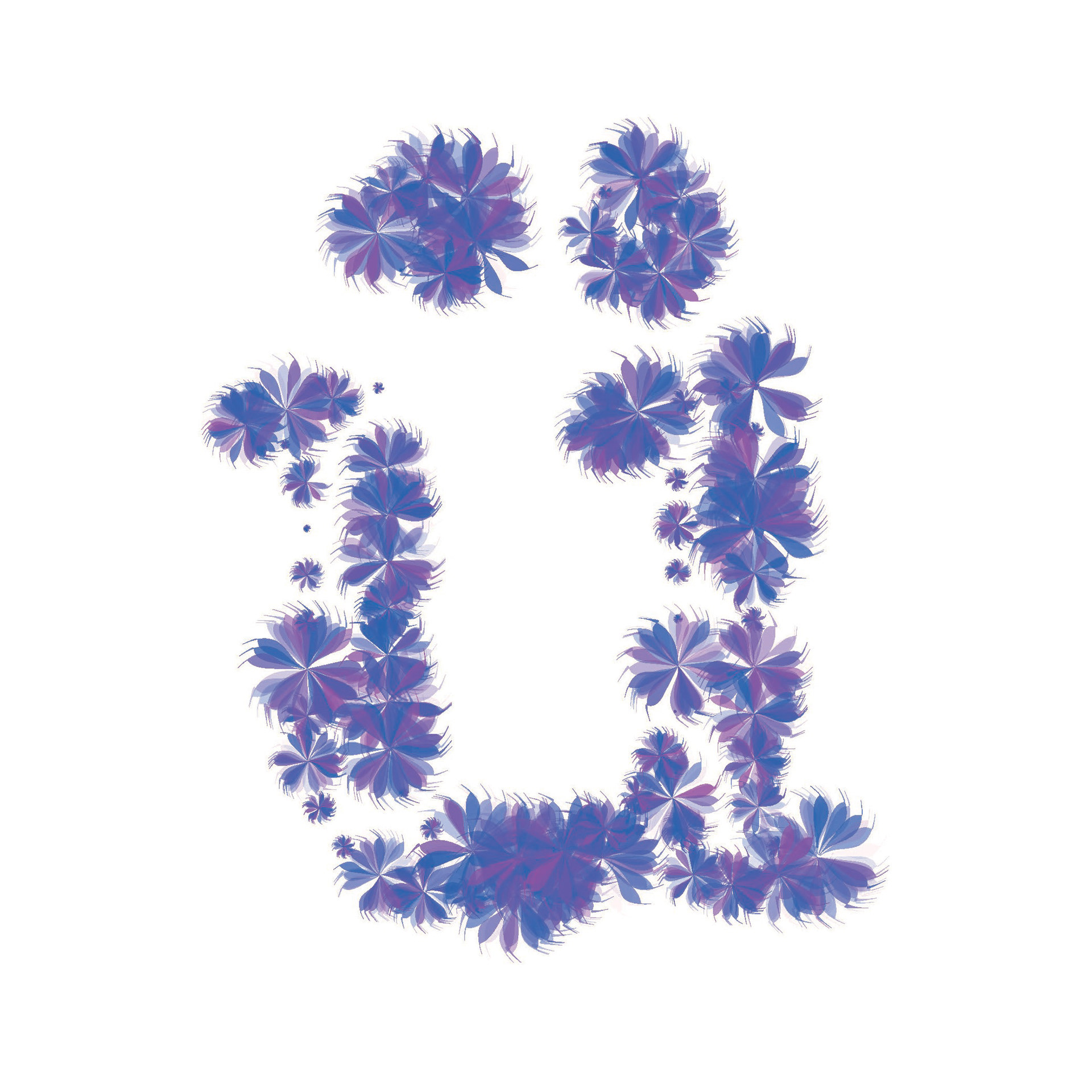 Flower Study as type built from generative coding. Built in Processing.