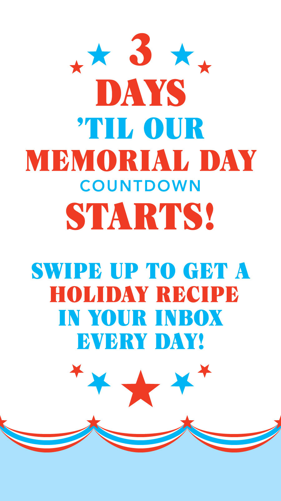 Memorial Day Countdown for social reels teaser slide