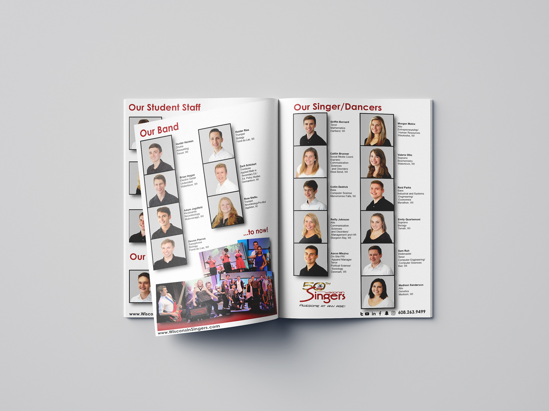 Program for the Wisconsin Singers 50th Anniversary Show