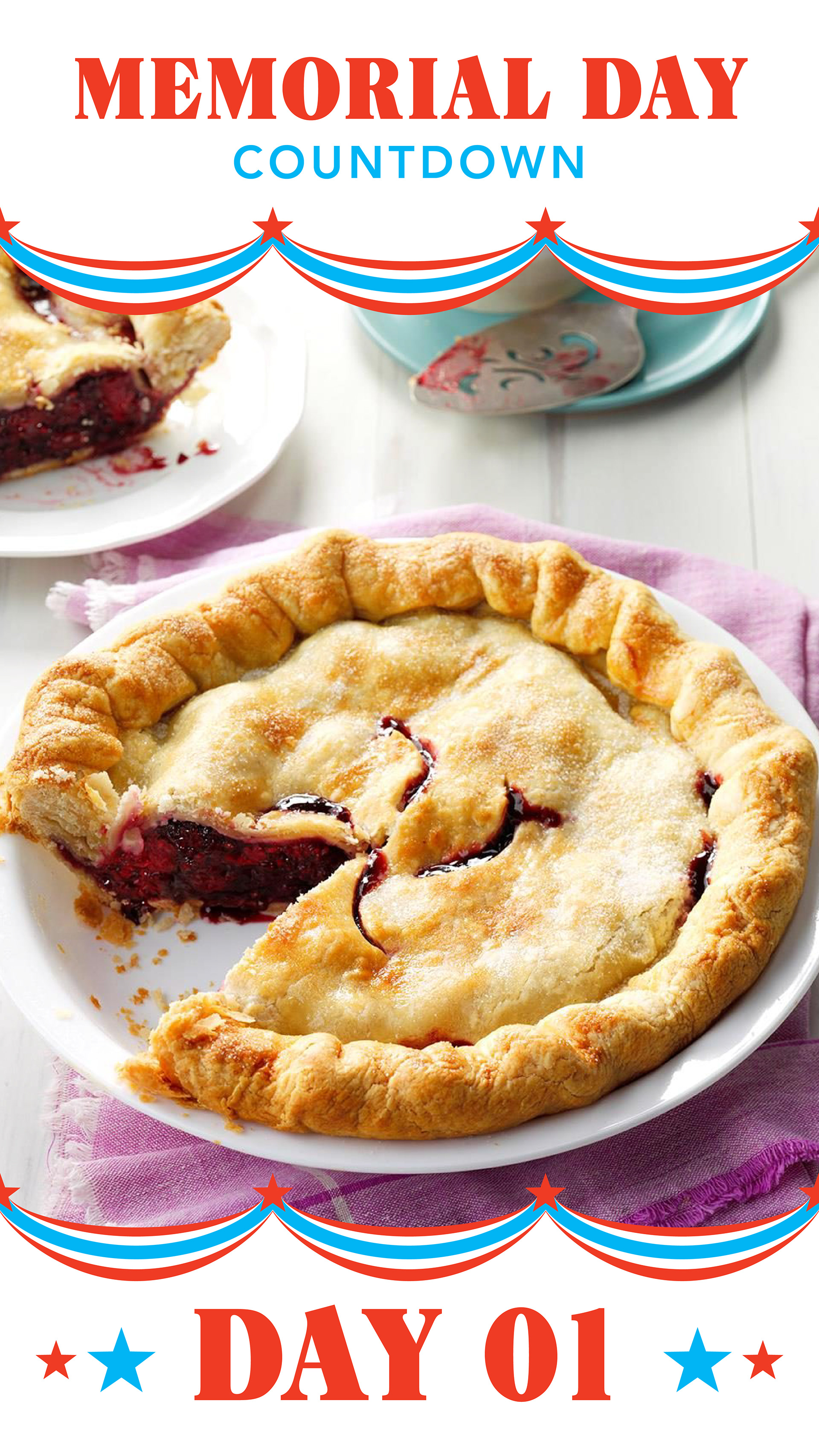 Memorial Day Countdown for social reels Day 1 slide