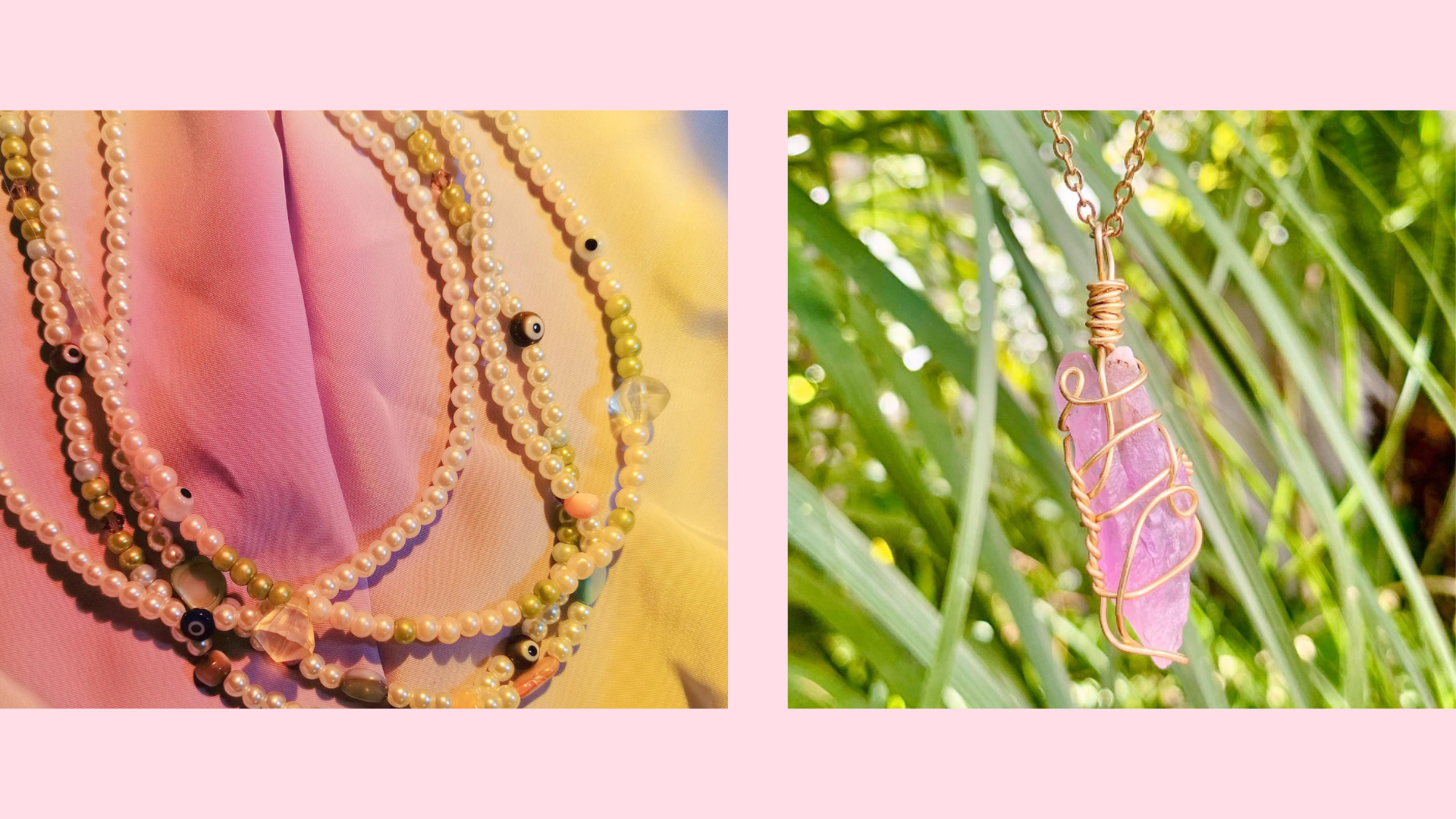 Pearl and quartz necklace