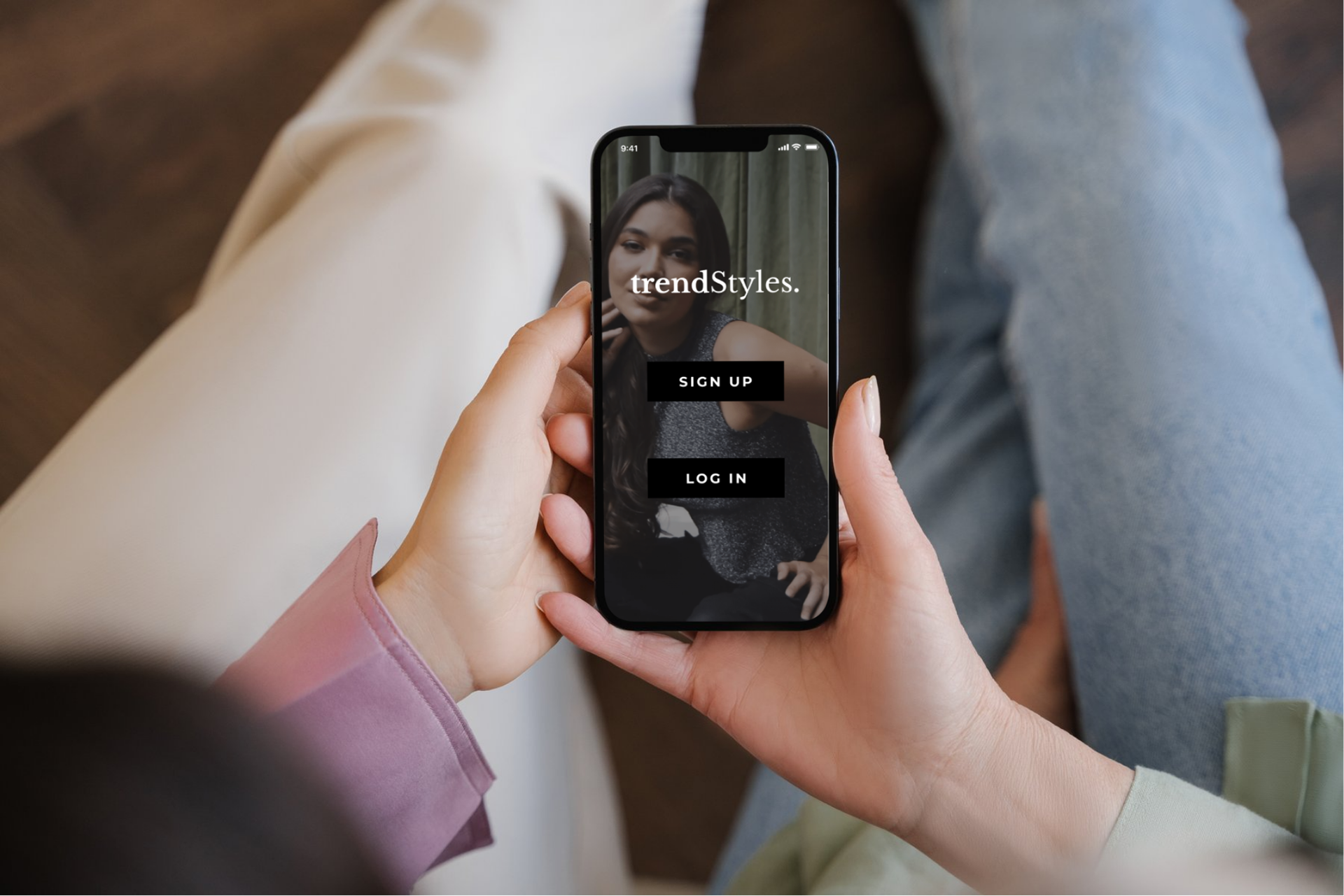 Social media app phone mockup