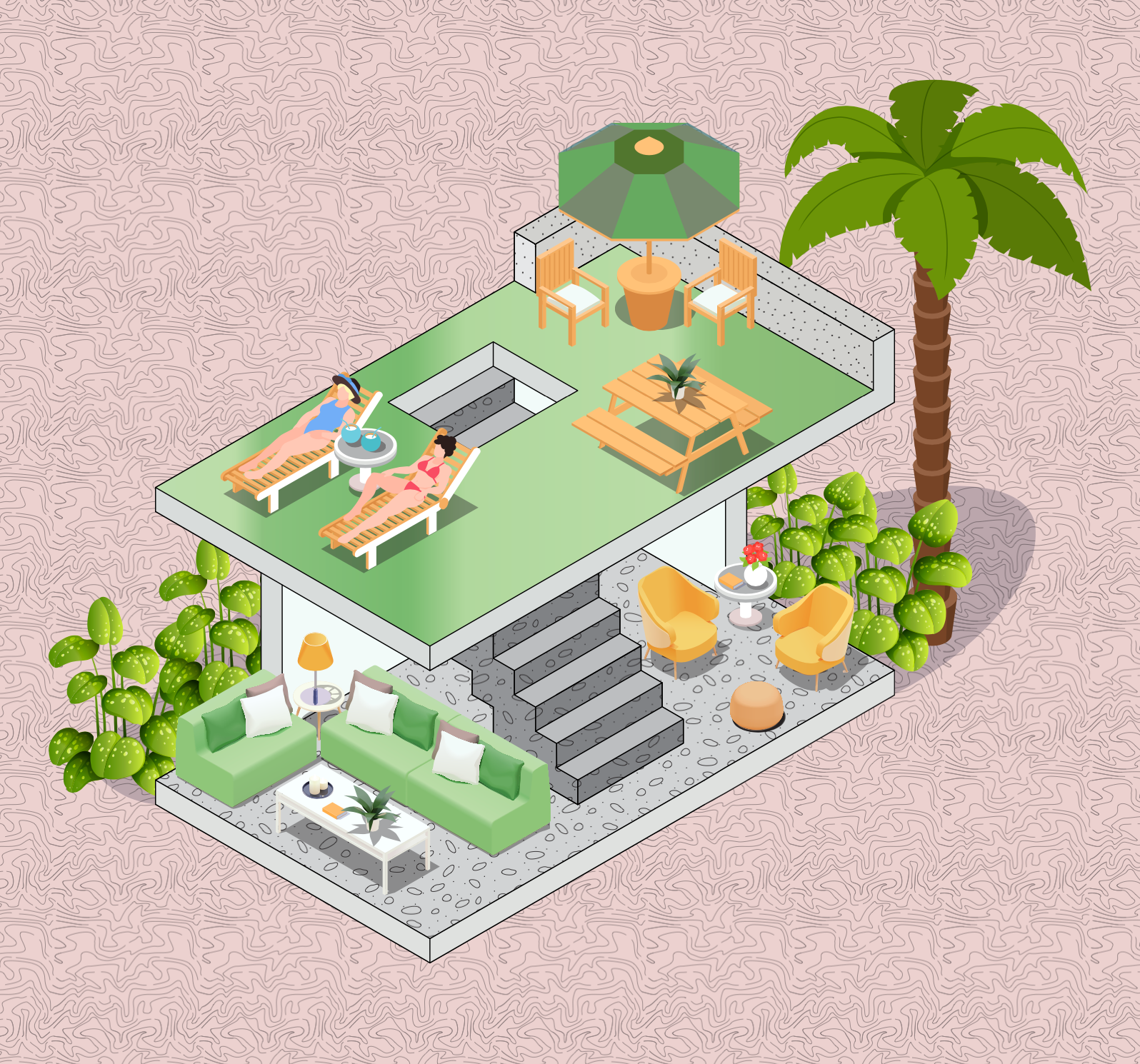 beach cabana concept // Illustrator