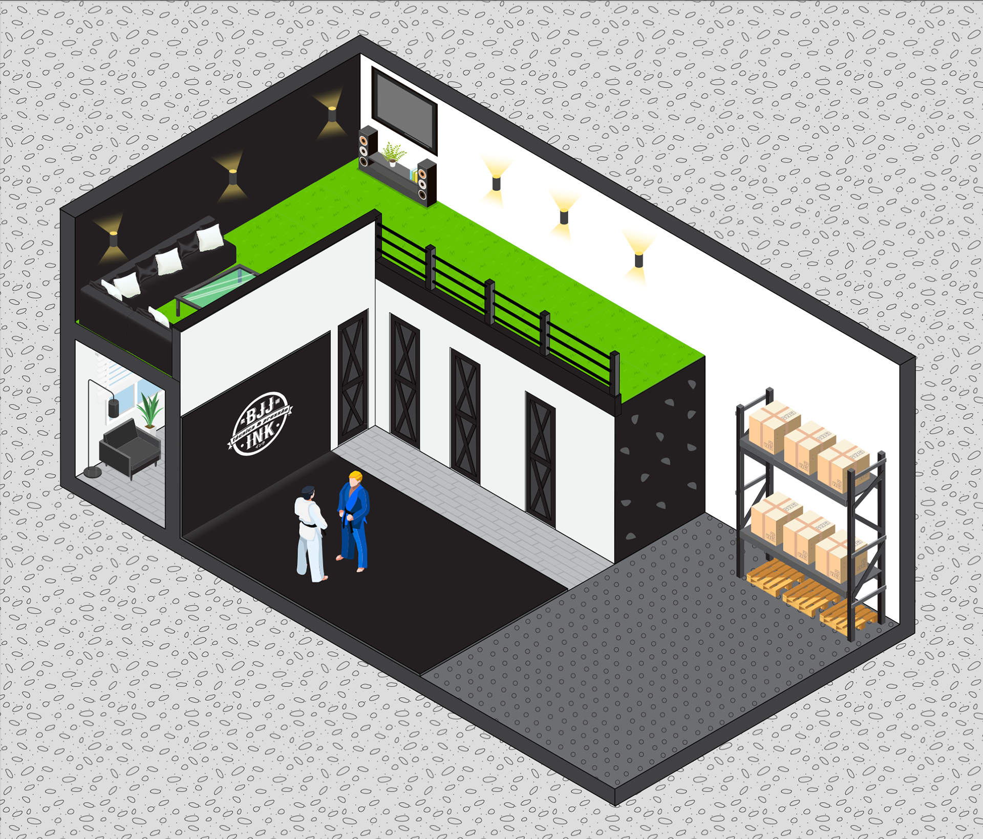 jiujitsu graphic design store & manufacturer concept // Illustrator