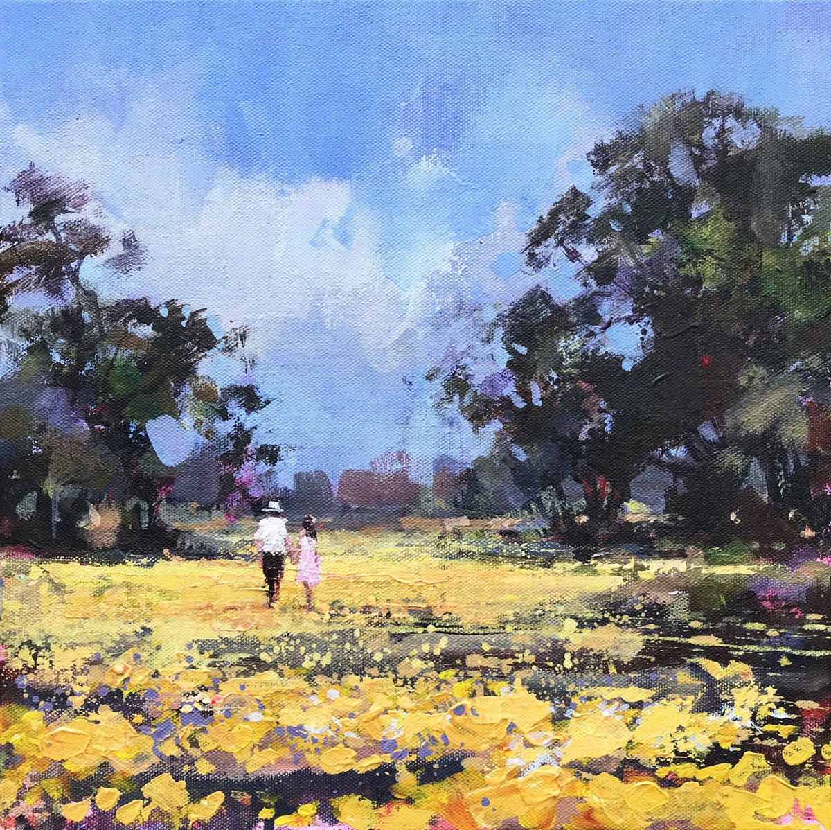 Country walk, 30 x 30cm, acryli c.