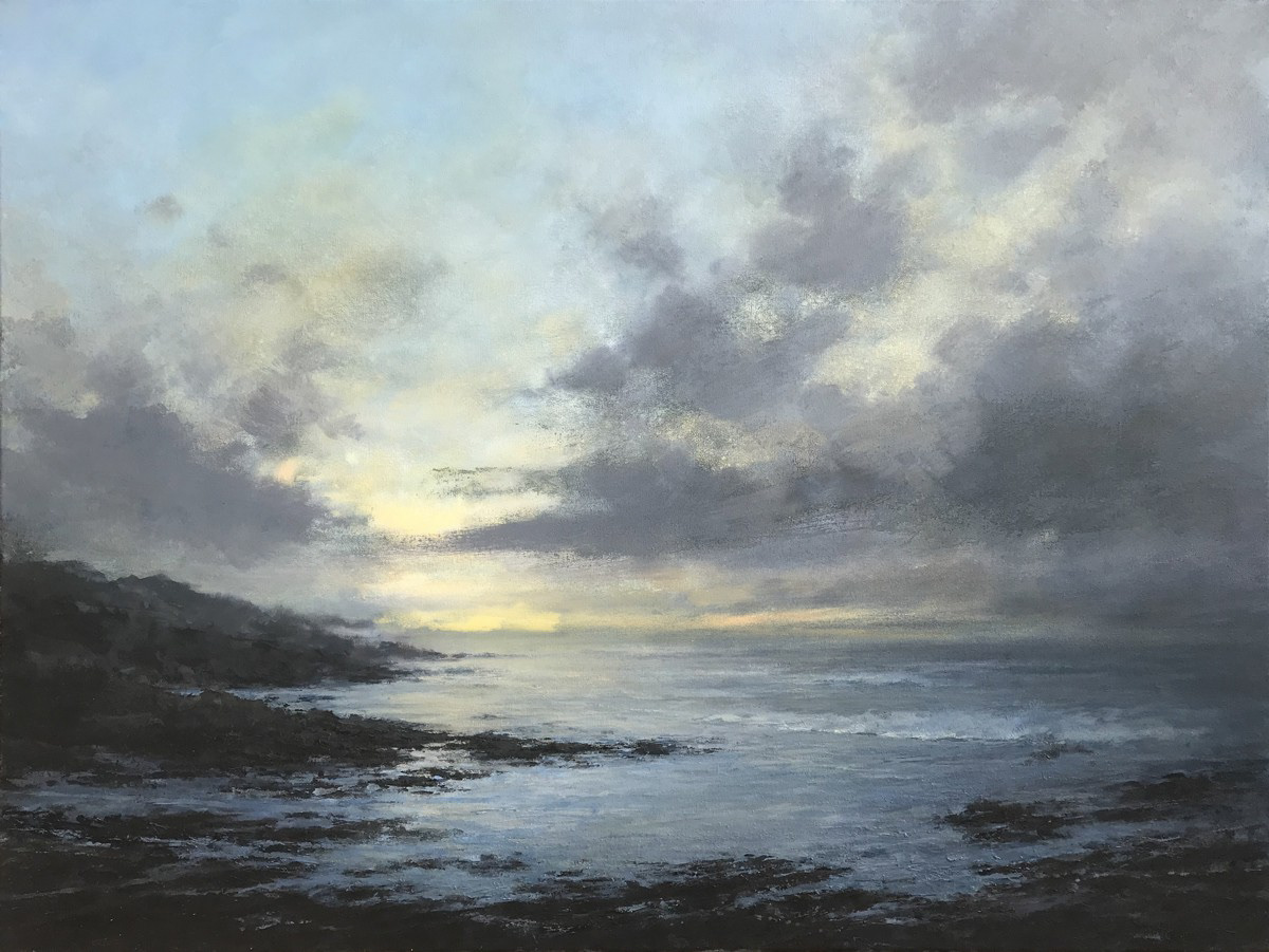 Porthleven at dusk, 102 x 76cm, acrylic.