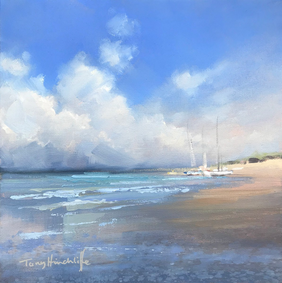 High tide, 30 x 30cm, oil.