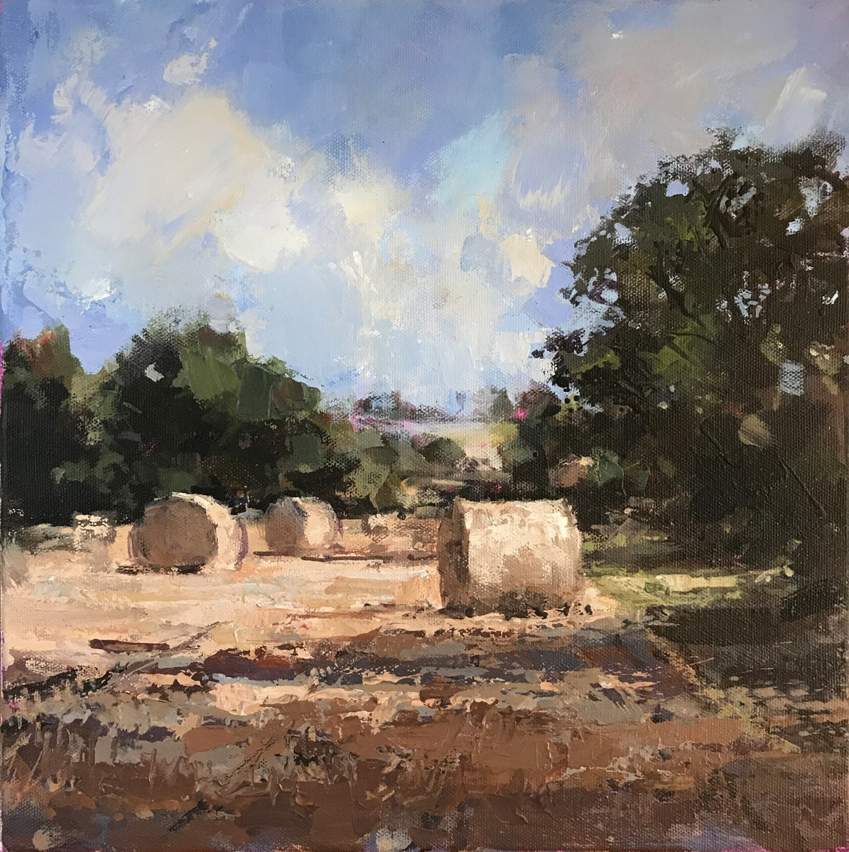 Bale field study 7, 30 x 30cm, acrylic.