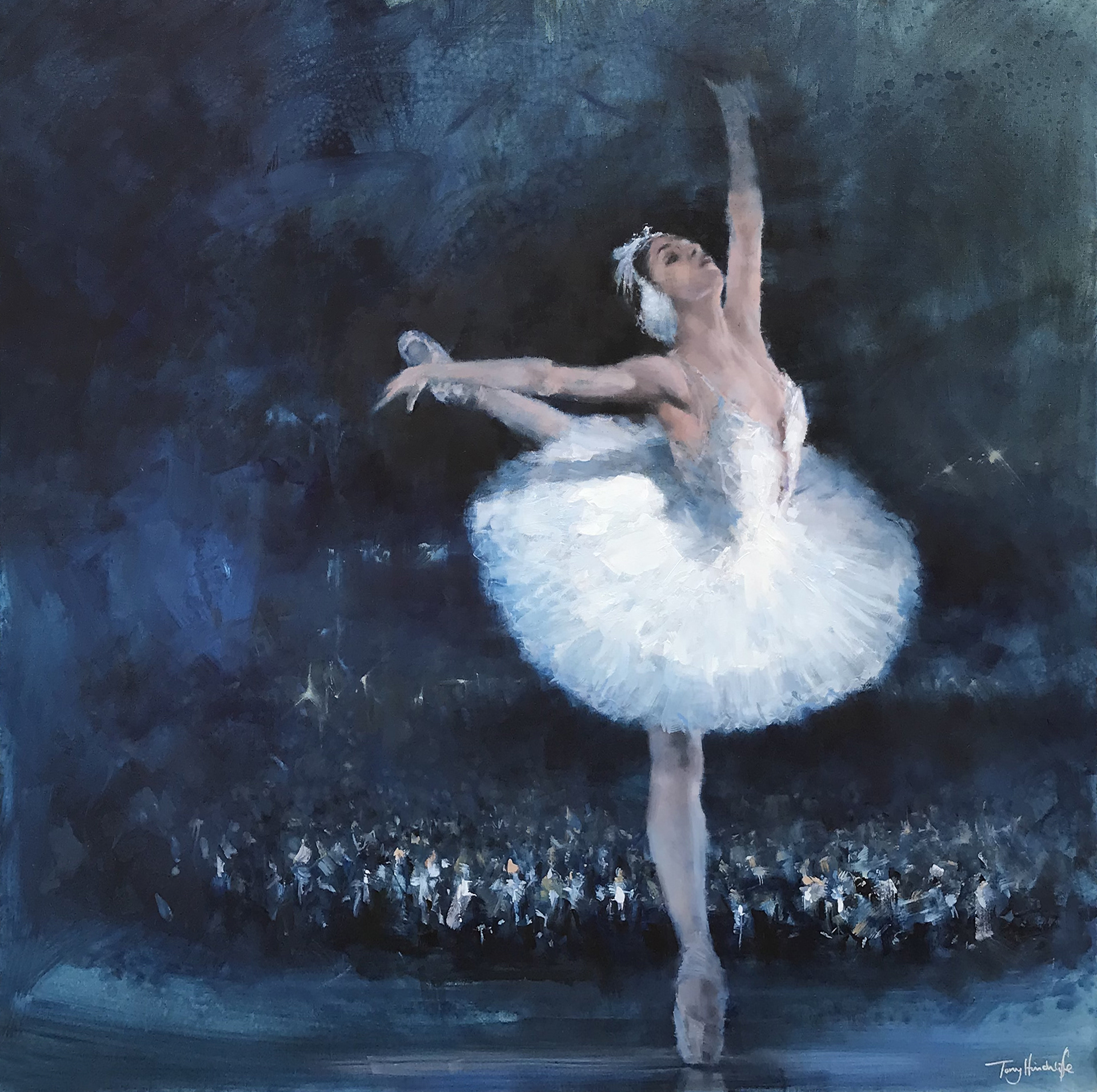 One against one, 76 x 76cm, oil on canvas.