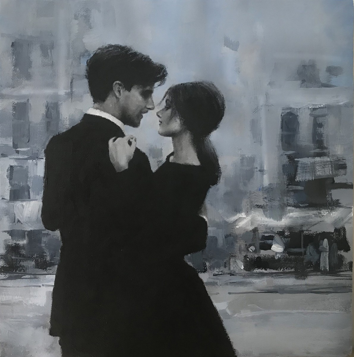 One star in particular, 30 x 30cm, oil.