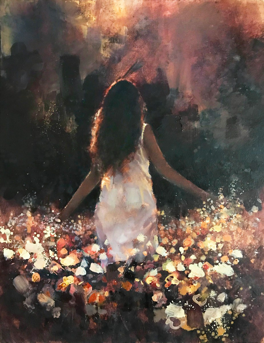 Curious about Sunday, 35 x 45cm, oil.
