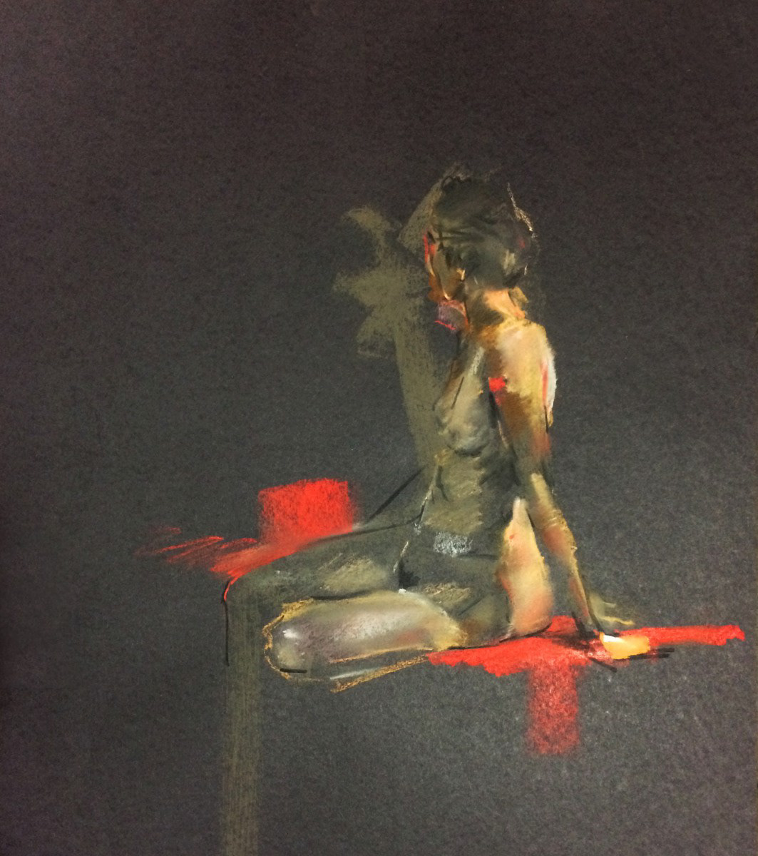 study, 46 x 60cm, soft pastel.